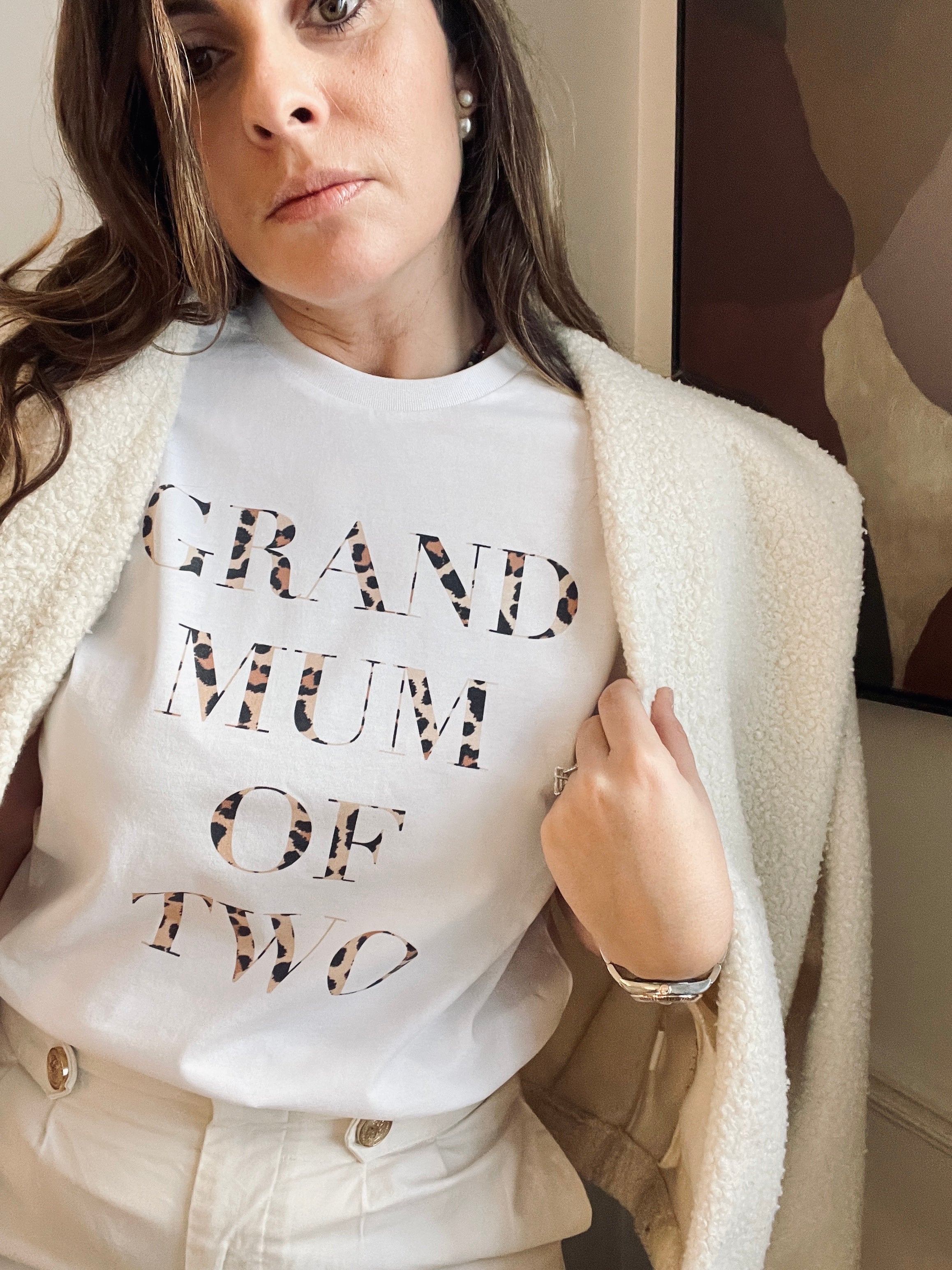 T-SHIRT LÉOPARD GRANDMUM OF ONE, TWO, THREE...