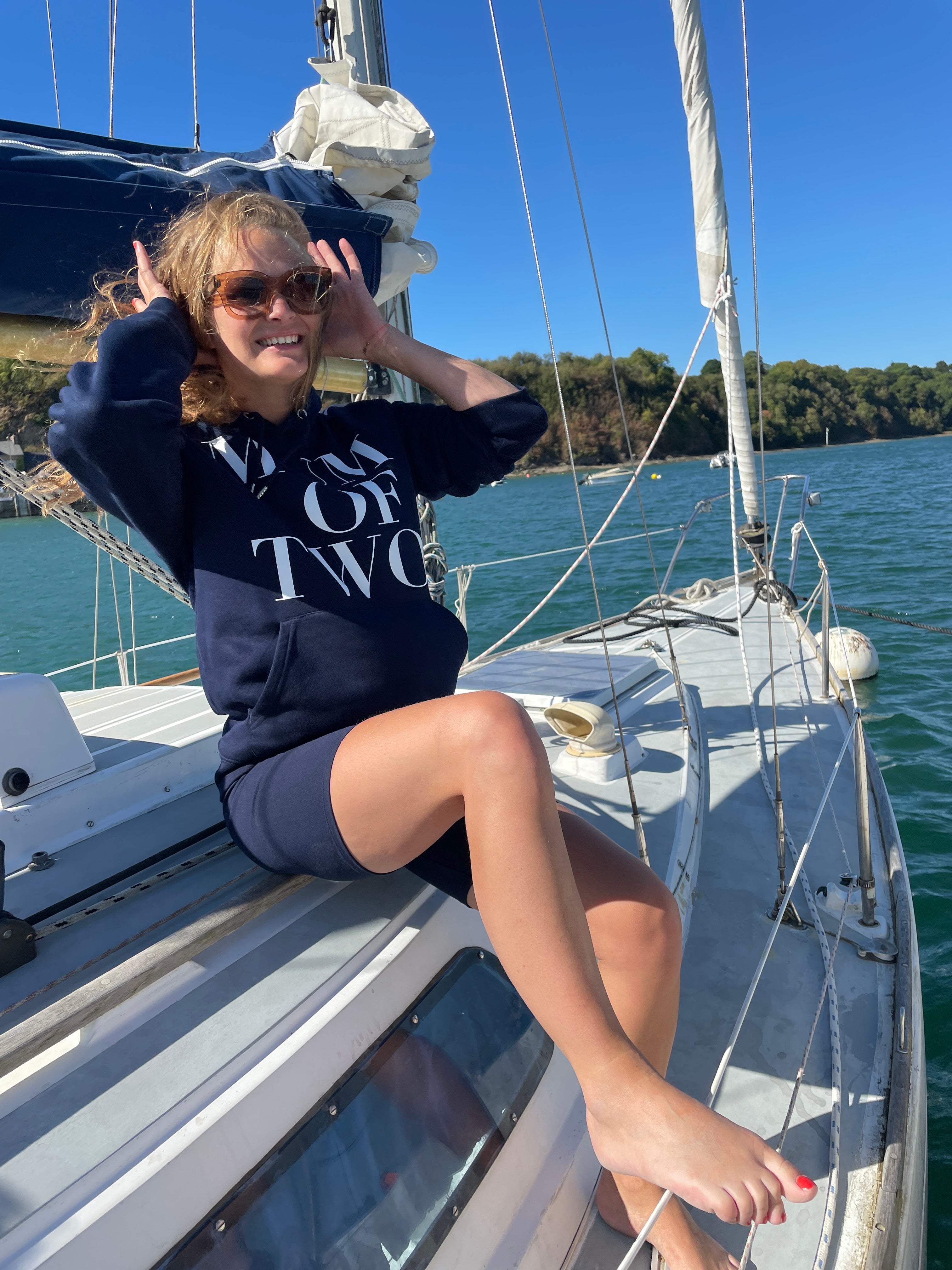 MUM OF NAVY BLUE HOODED SWEATSHIRT
