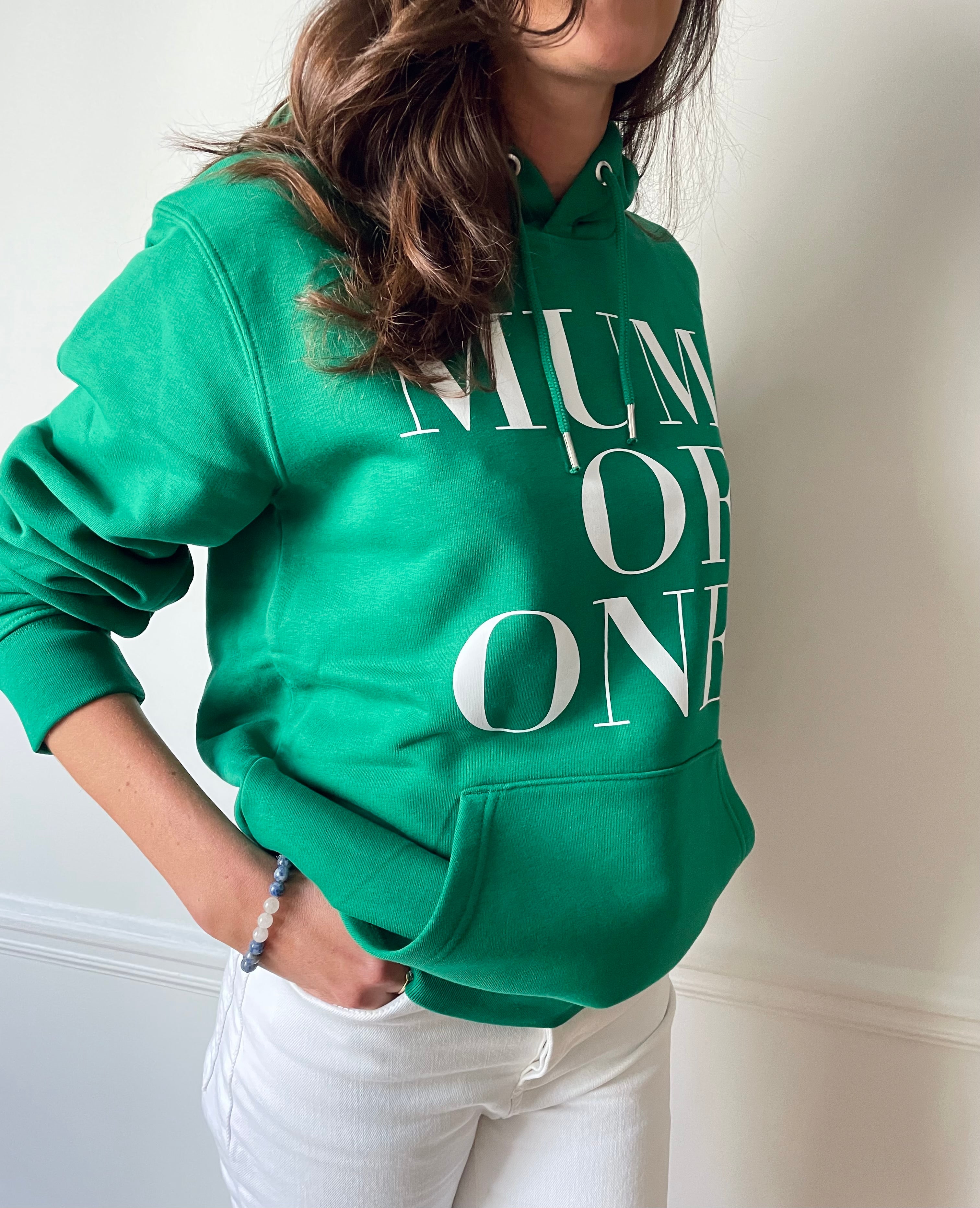 GREEN HOODED SWEATSHIRT