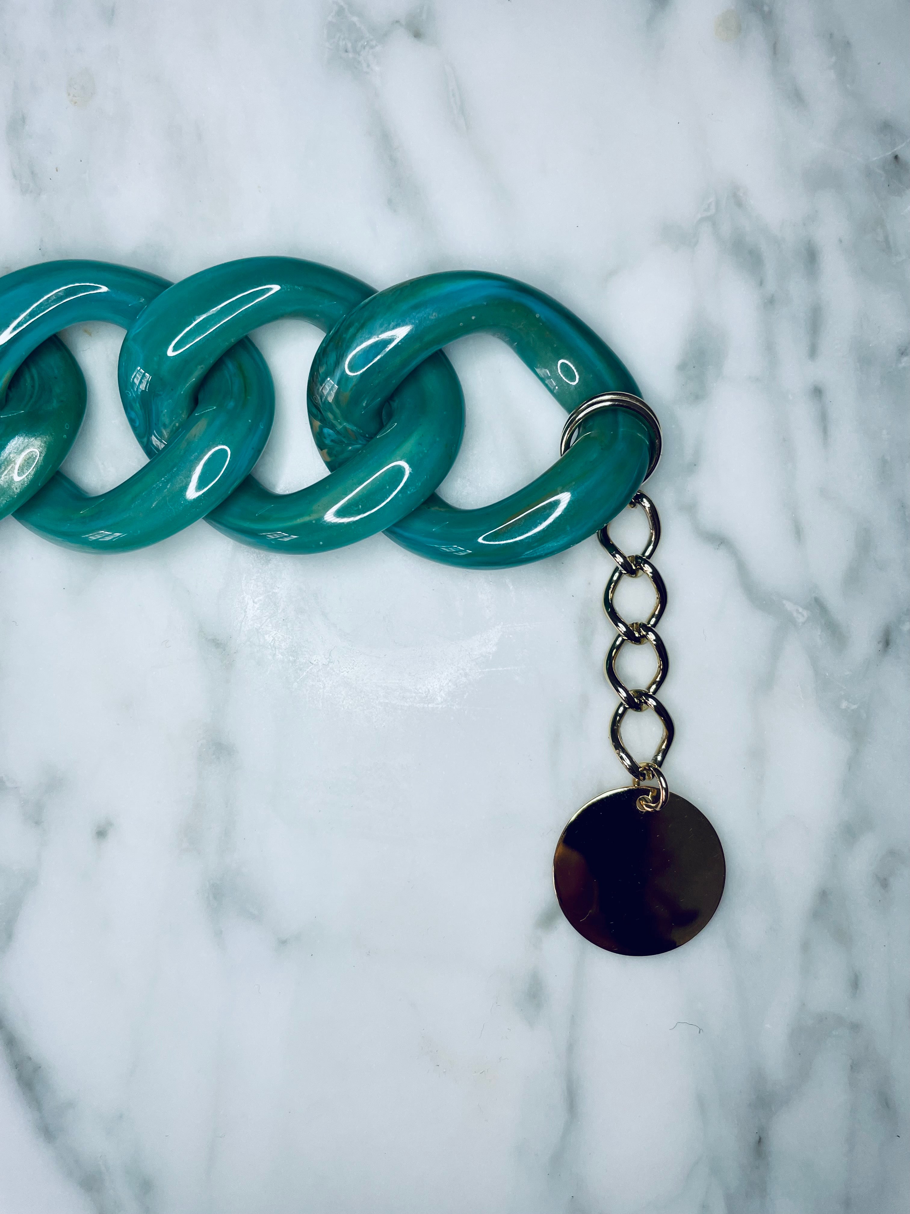 BRACELET CARLOTA TURQUOISE X MÉDAILLE GRAVÉE