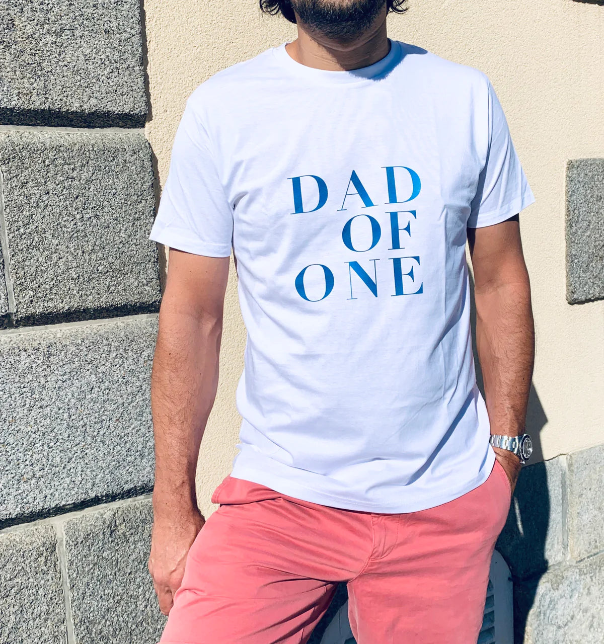 A T Shirt bleu DAD OF ONE