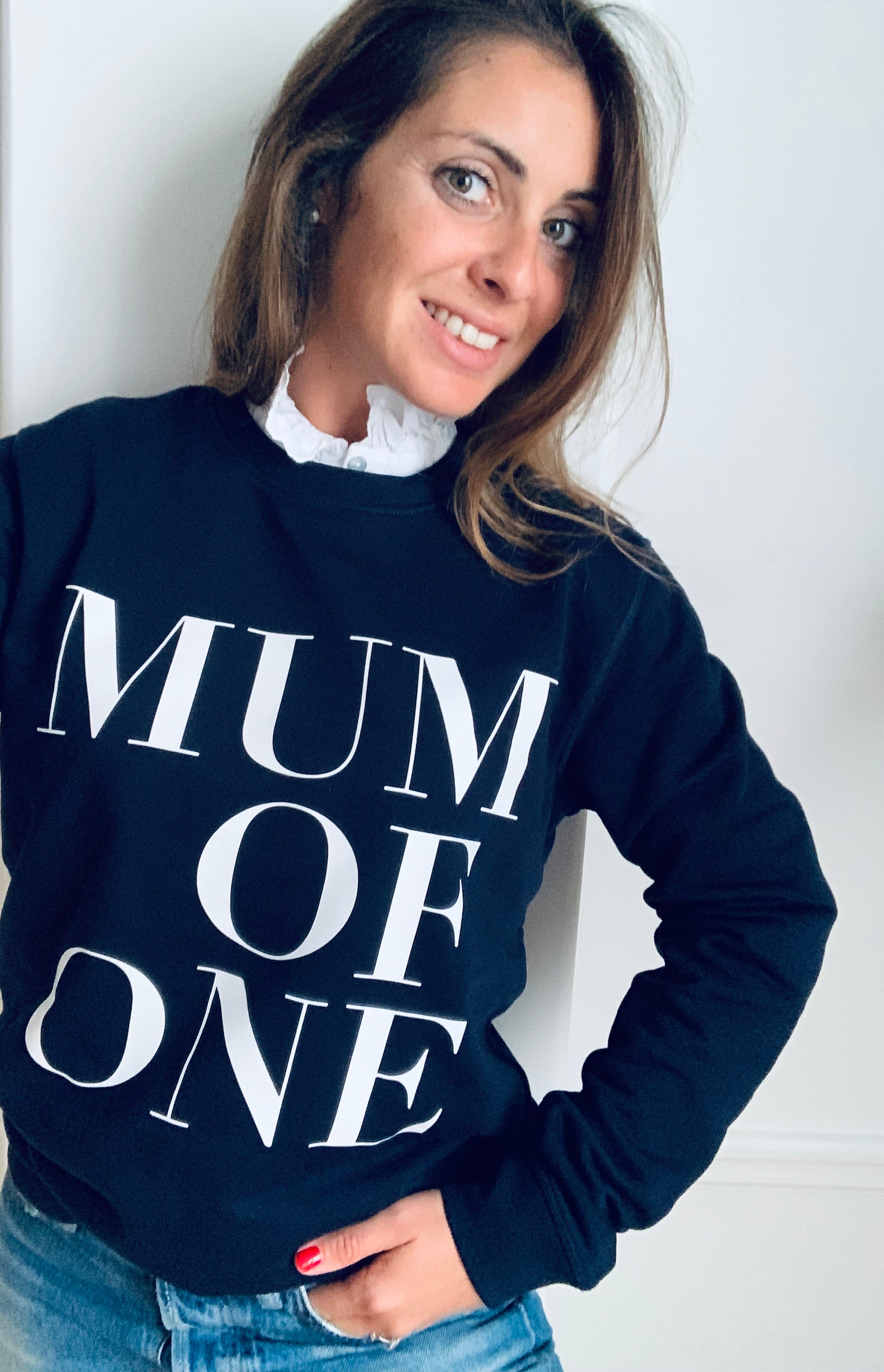 SWEAT-SHIRT BLEU MARINE MUM OF ONE, MUM OF TWO, THREE...