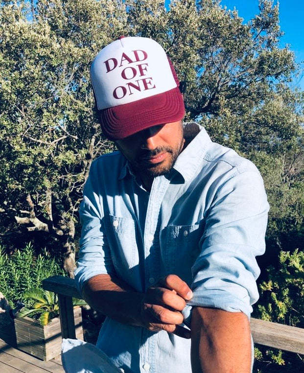 CASQUETTE DAD OF - ROUGE BORDEAUX ET BLANCHE - Disponibles pour les DAD OF ONE, TWO, THREE...