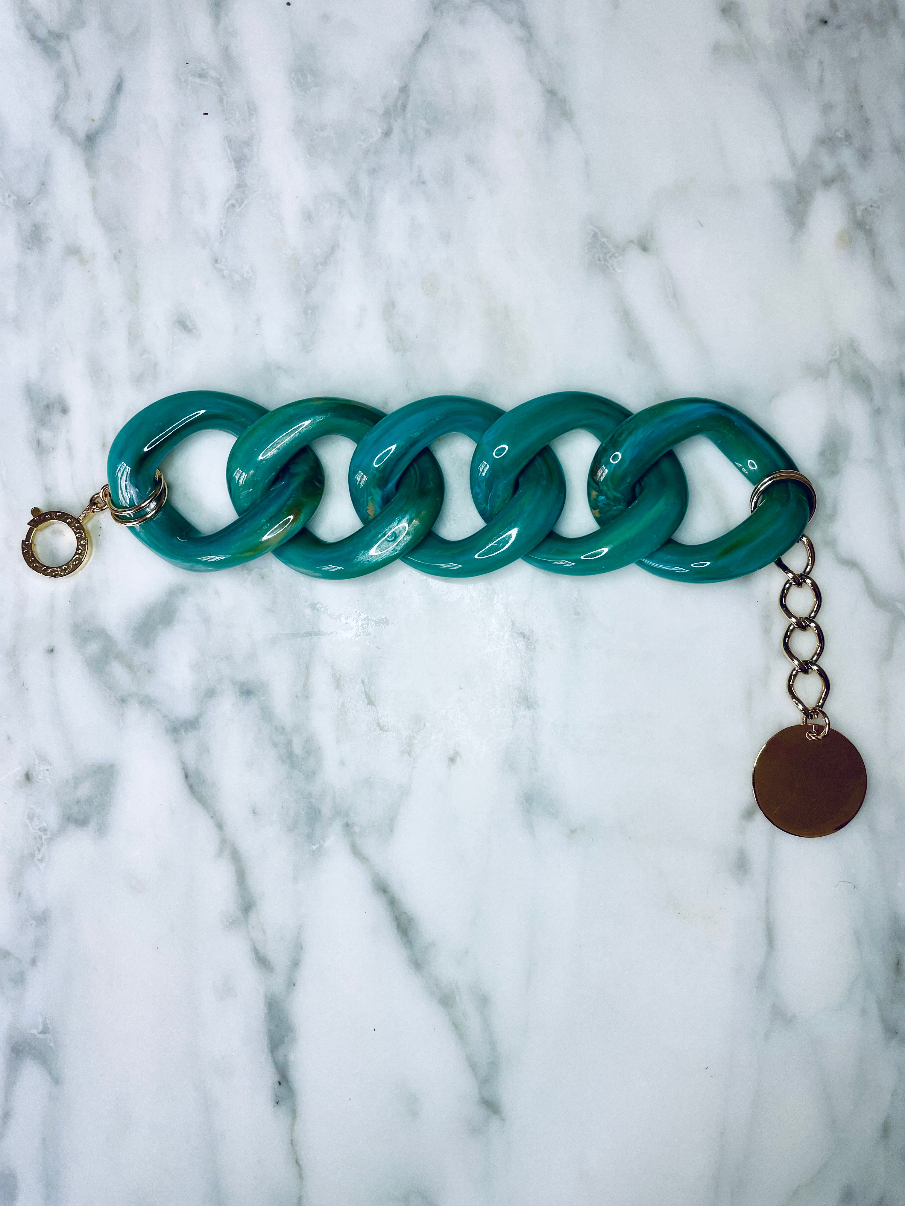 BRACELET CARLOTA TURQUOISE X MÉDAILLE GRAVÉE
