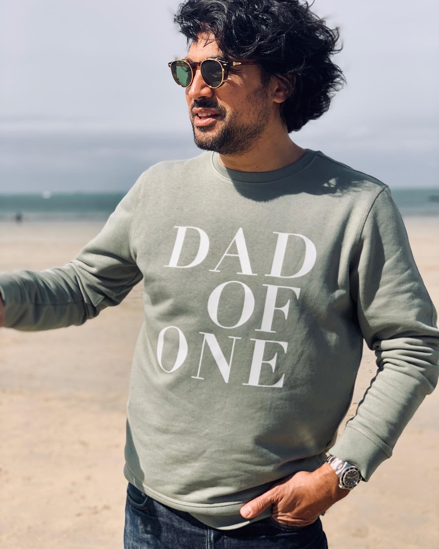KHAKI SWEATSHIRT DAD OF ONE, DAD OF TWO, THREE...