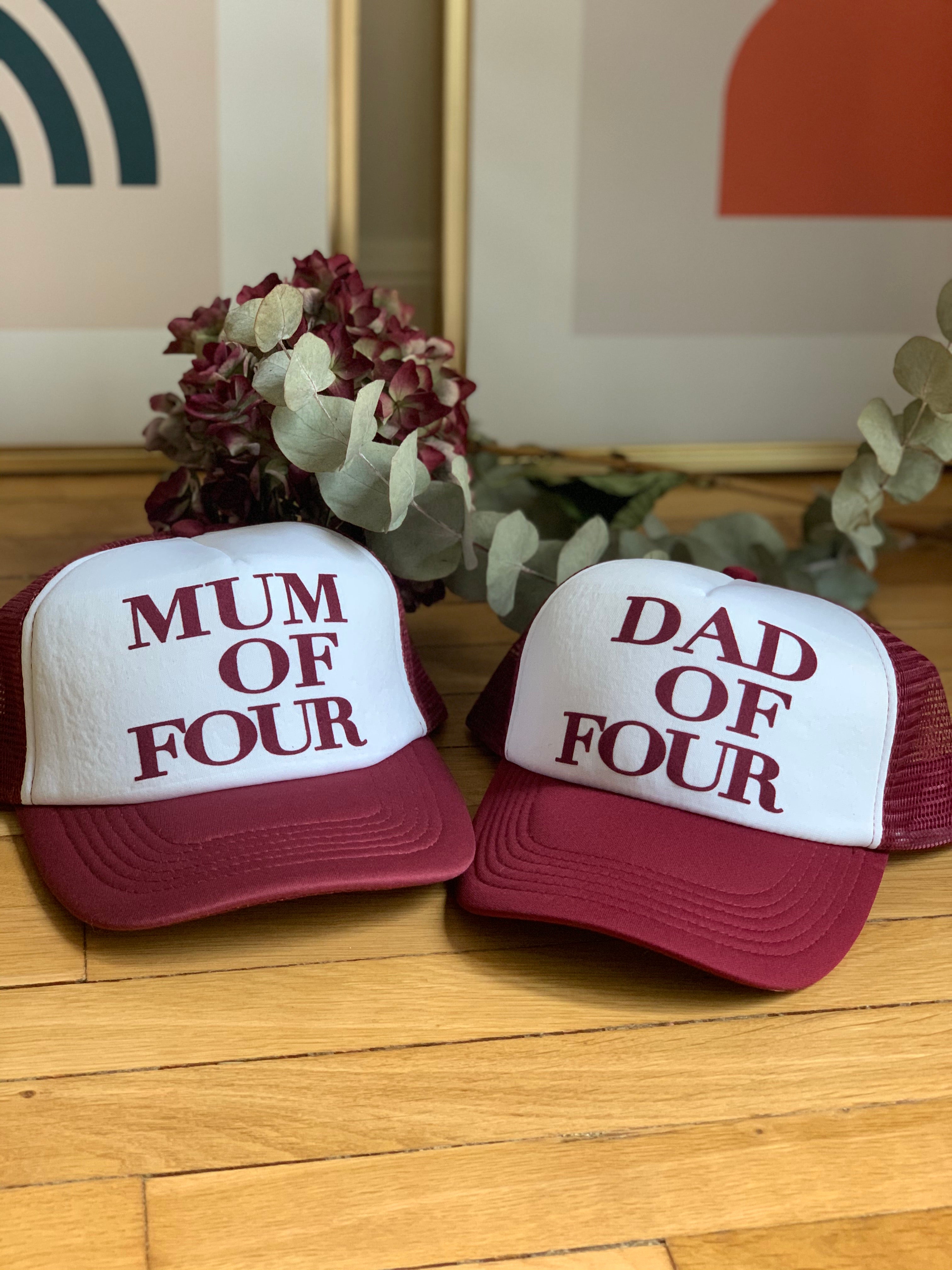 CASQUETTE DAD OF - ROUGE BORDEAUX ET BLANCHE - Disponibles pour les DAD OF ONE, TWO, THREE...