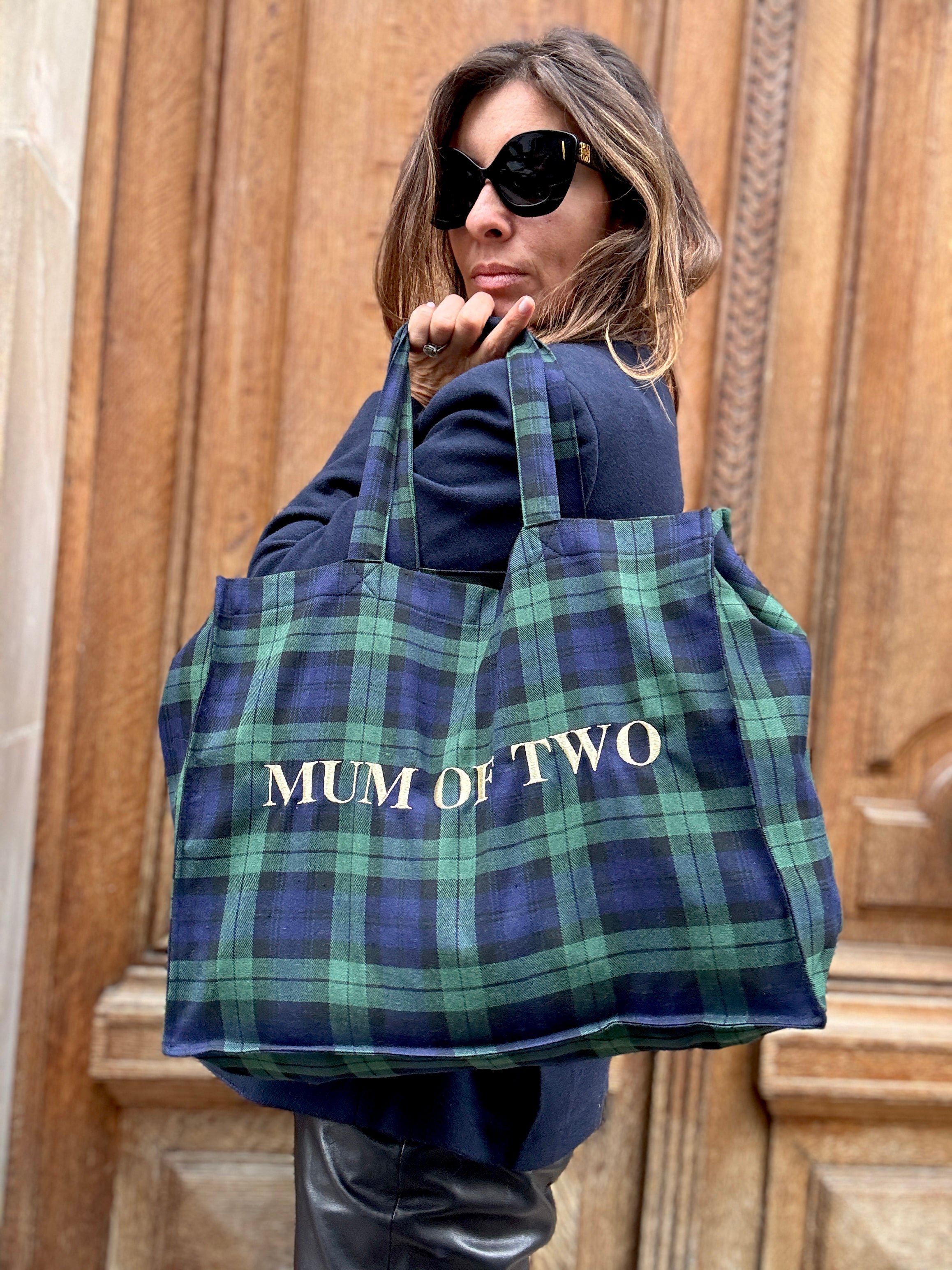 DAILY BAG TARTAN Broderie Dorée