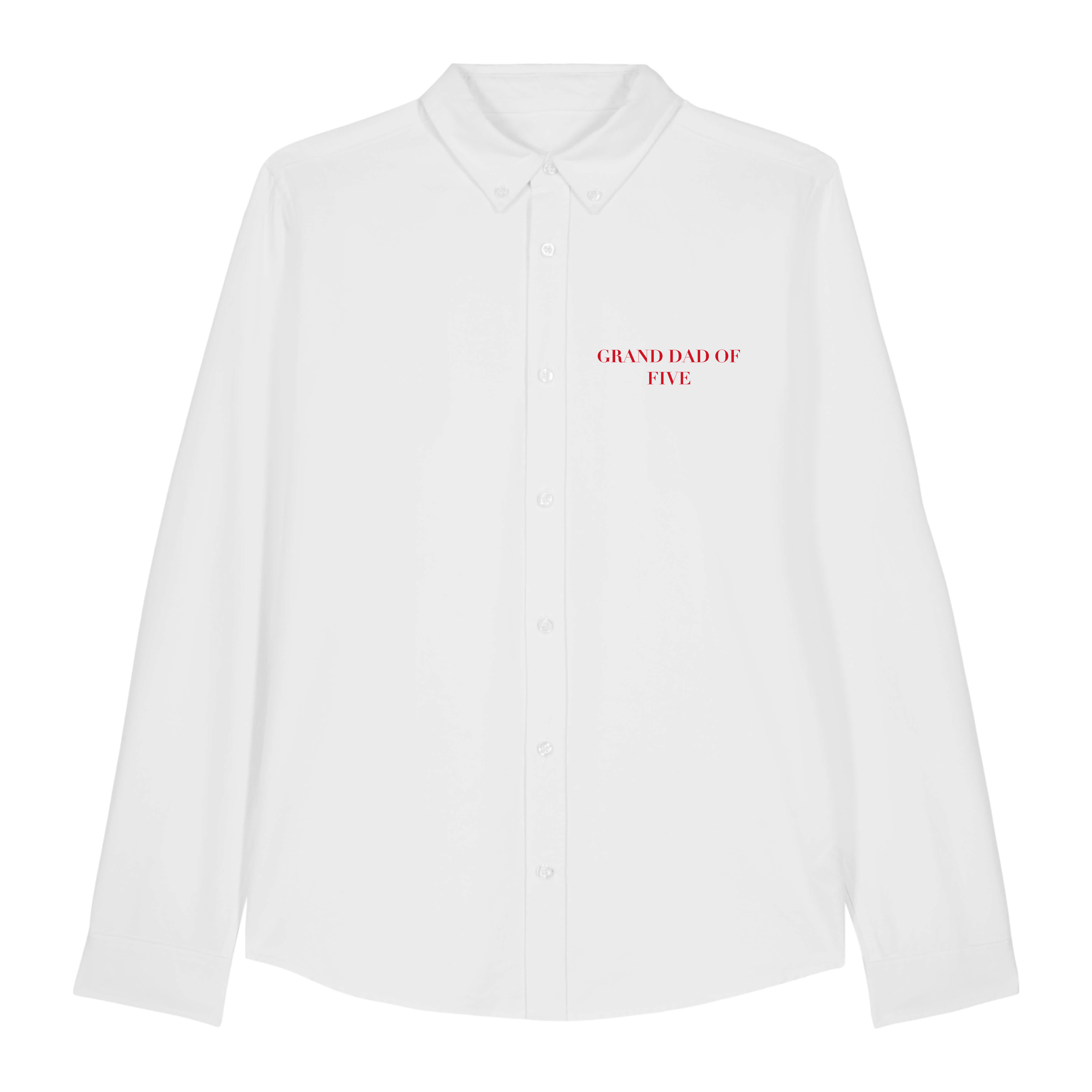 CHEMISE BLANCHE BRODÉE ROUGE GRAND DAD OF