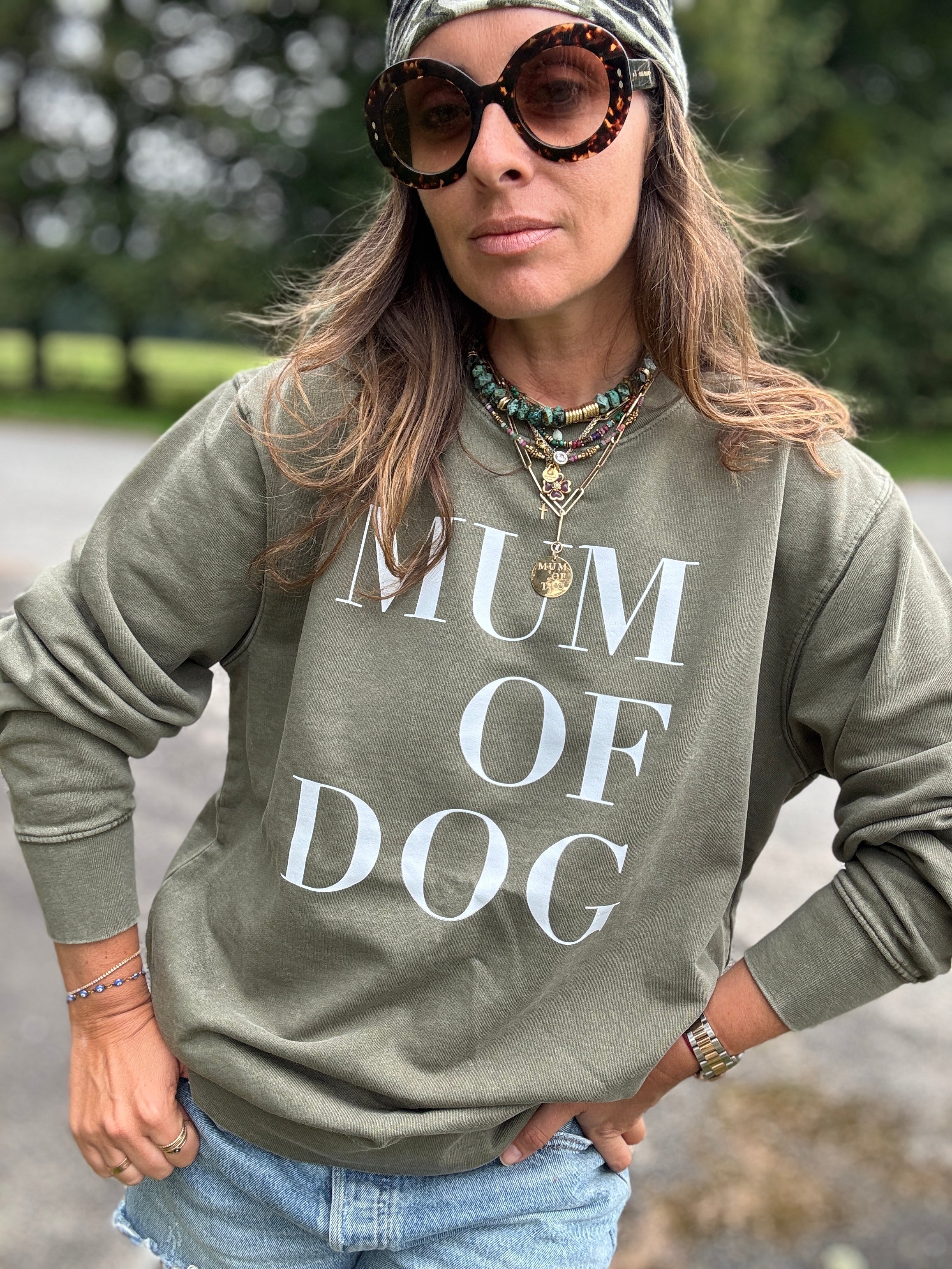 SWEAT-SHIRT VERONIKA X MUM OF DOG KAKI VINTAGE