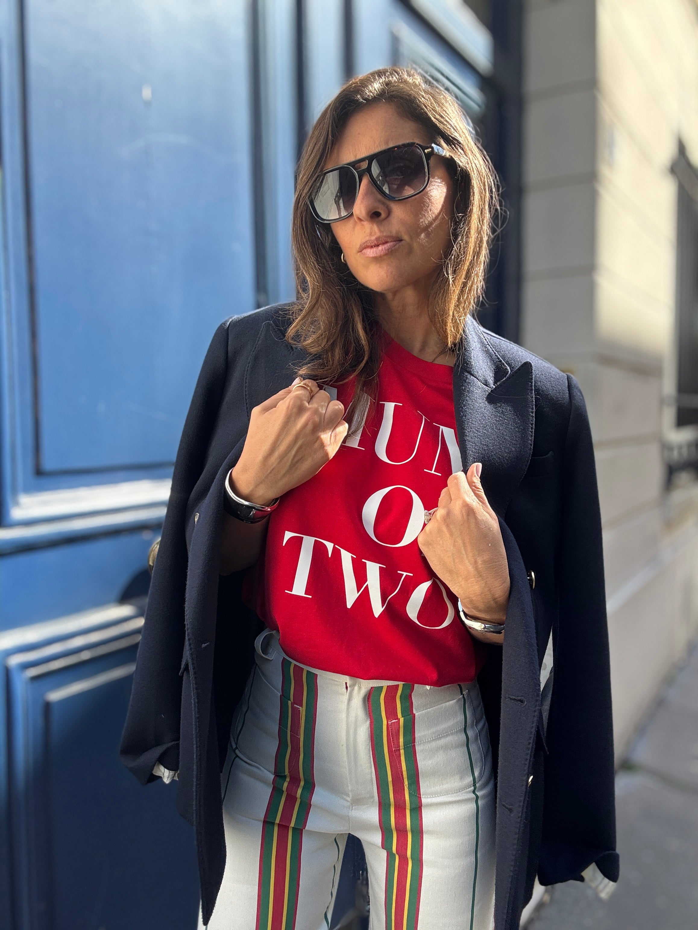 T-SHIRT ROUGE MUM OF ONE, MUM OF TWO, THREE, FOUR…