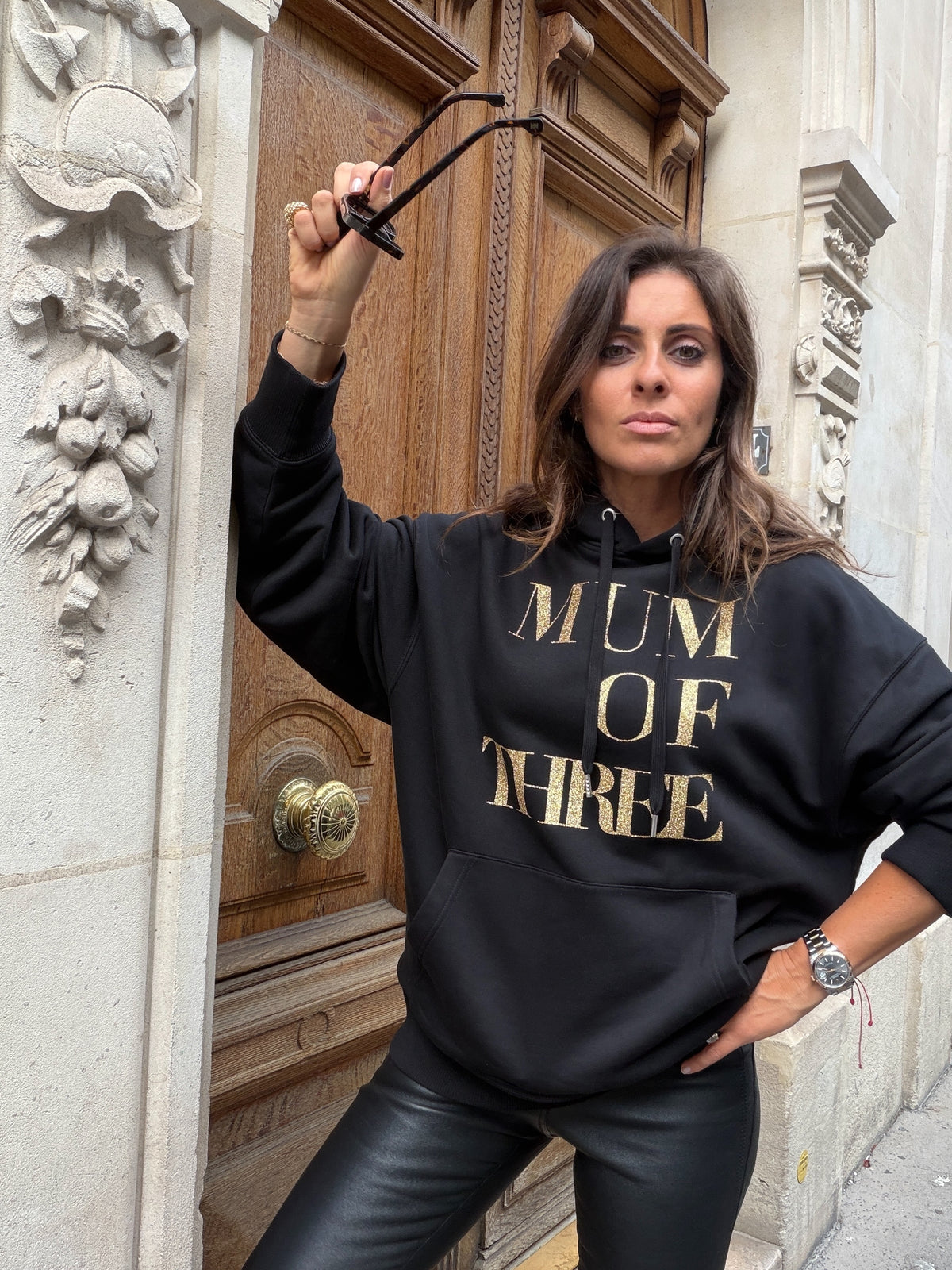 SWEAT-SHIRT À CAPUCHE NOIR CÉLINE