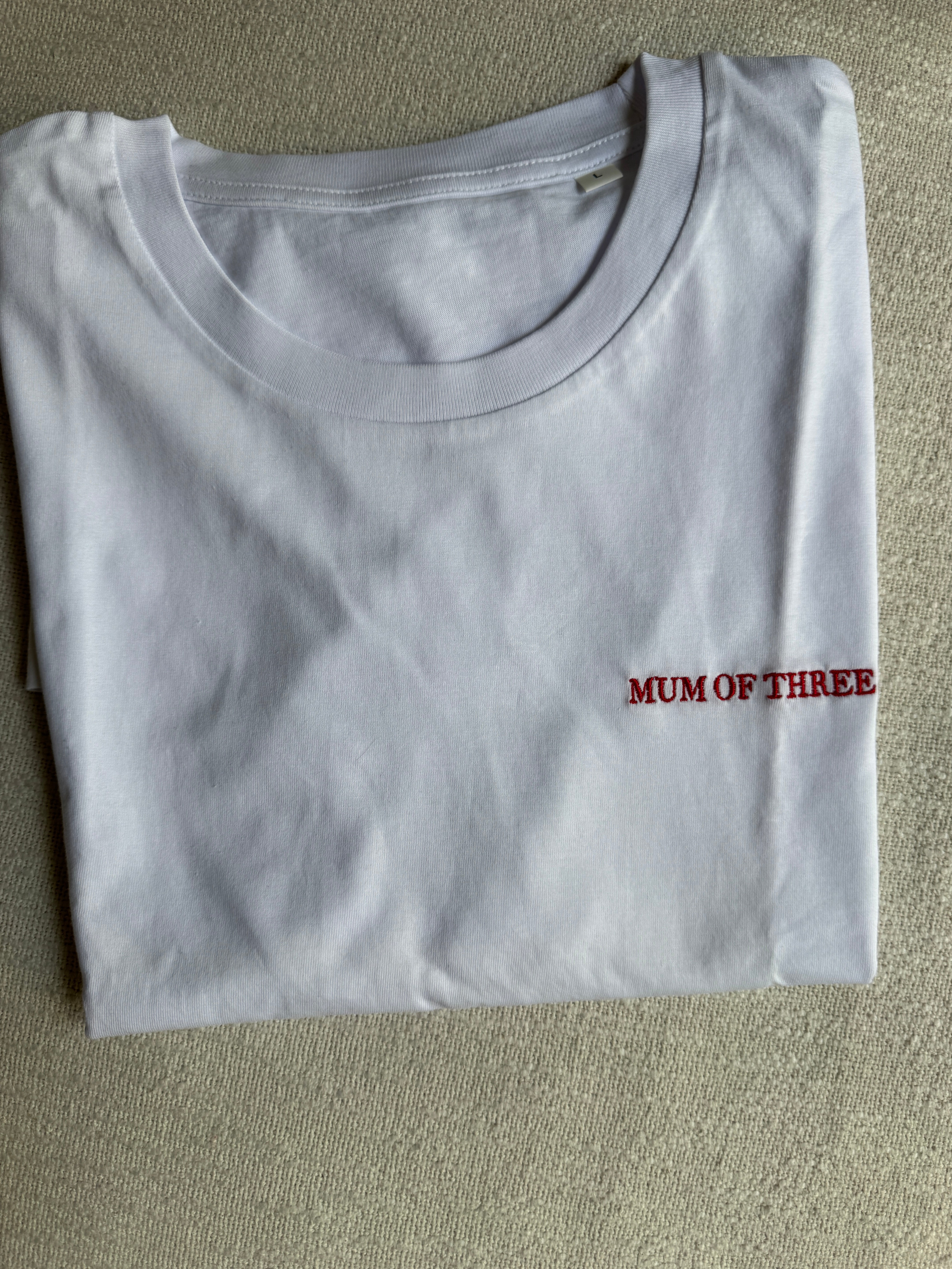 A T-Shirt MUM OF THREE Brodé Rouge