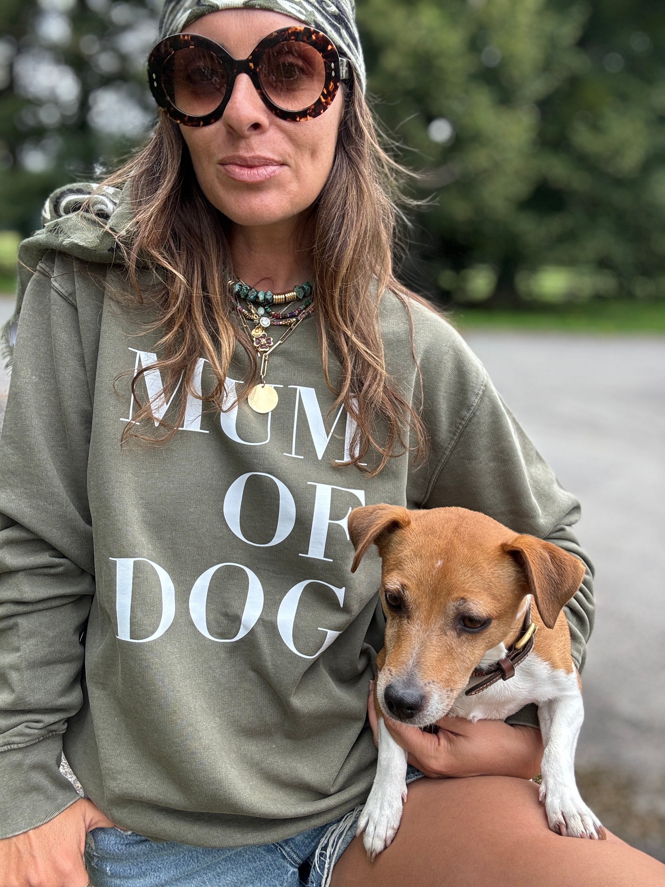 SWEAT-SHIRT VERONIKA X MUM OF DOG KAKI VINTAGE