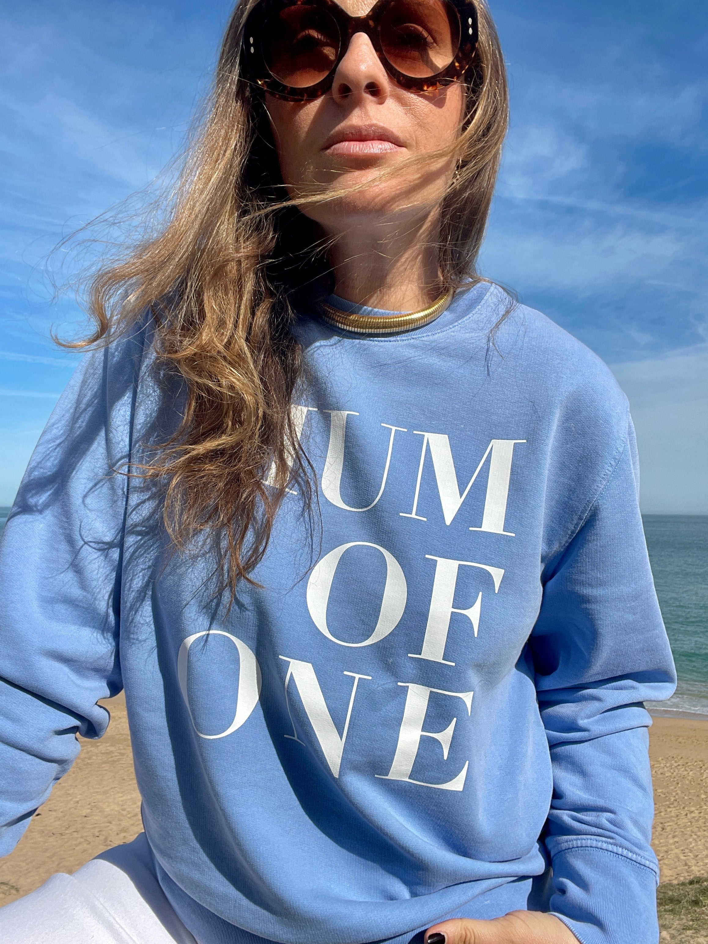 A Sweat-shirt  BLEU VINTAGE MUM OF ONE