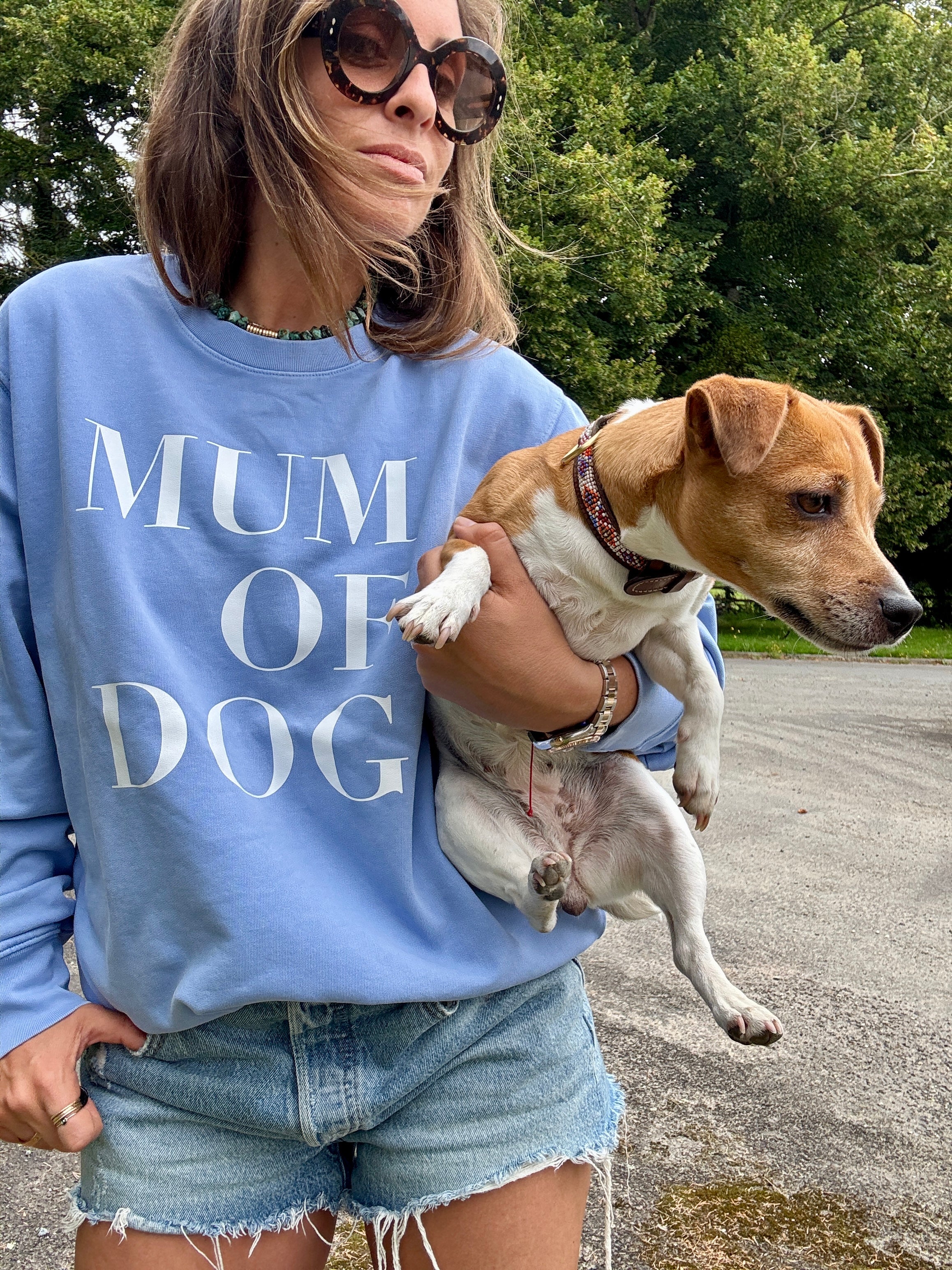 SWEAT-SHIRT VERONIKA X MUM OF DOG BLEU VINTAGE