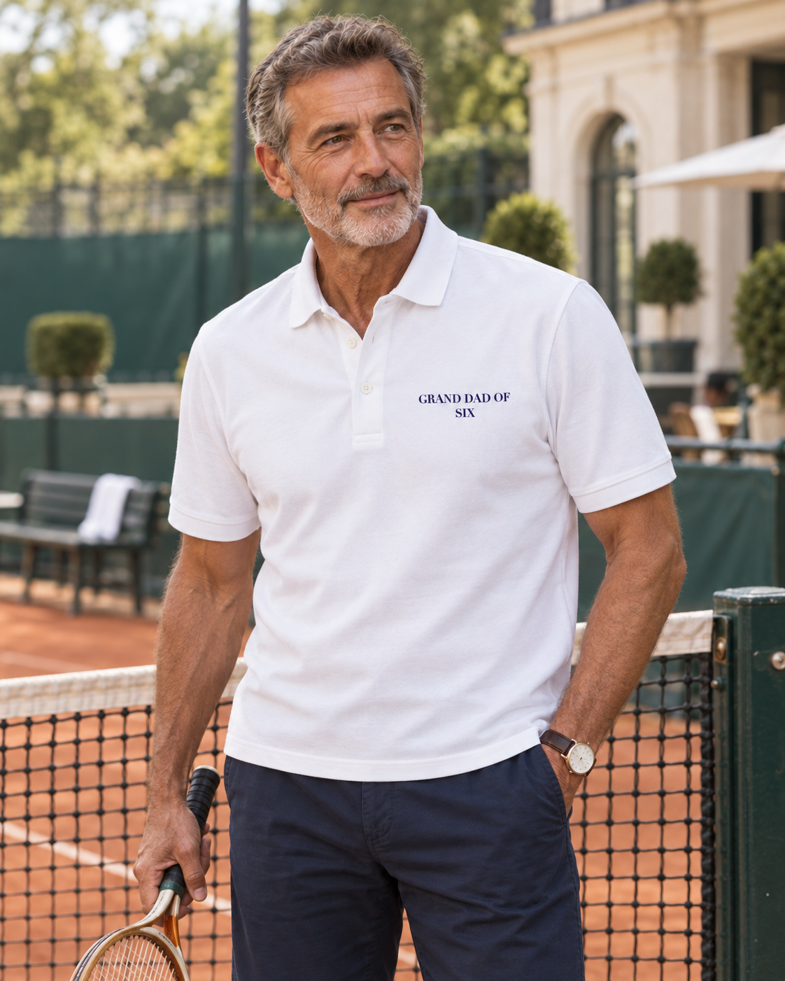 POLO BLANC BRODÉ GRAND DAD OF...