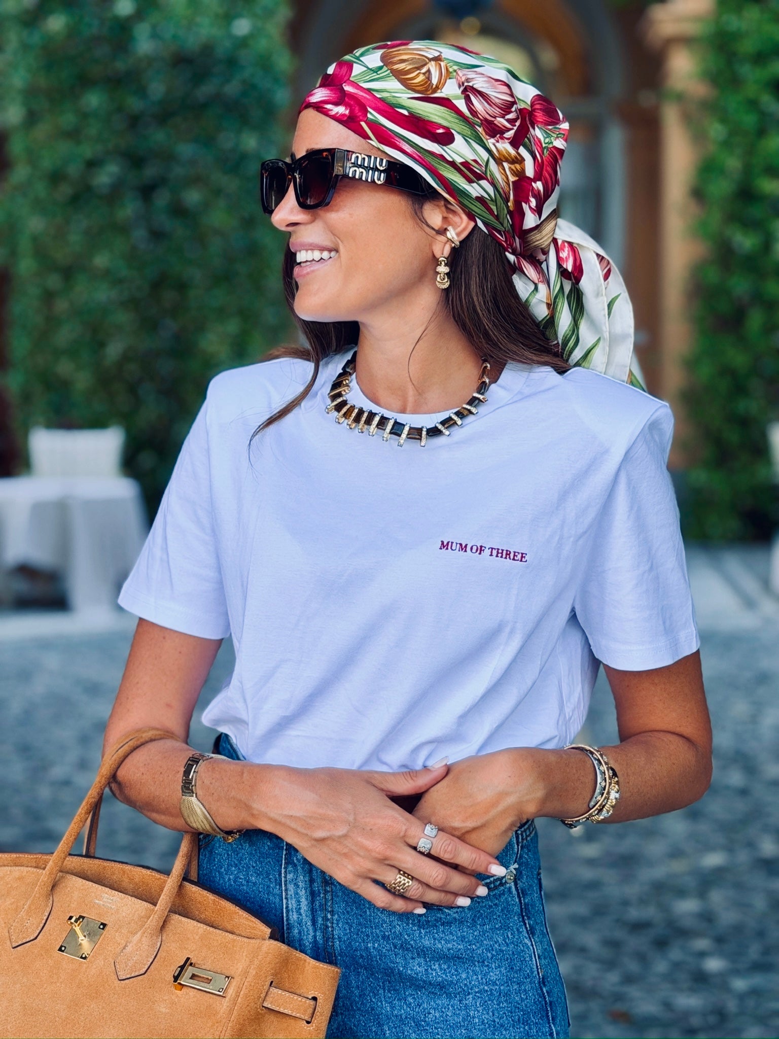 T-SHIRT MUM OF X SALOMÉ BRODÉ ROUGE ( Épaulettes )