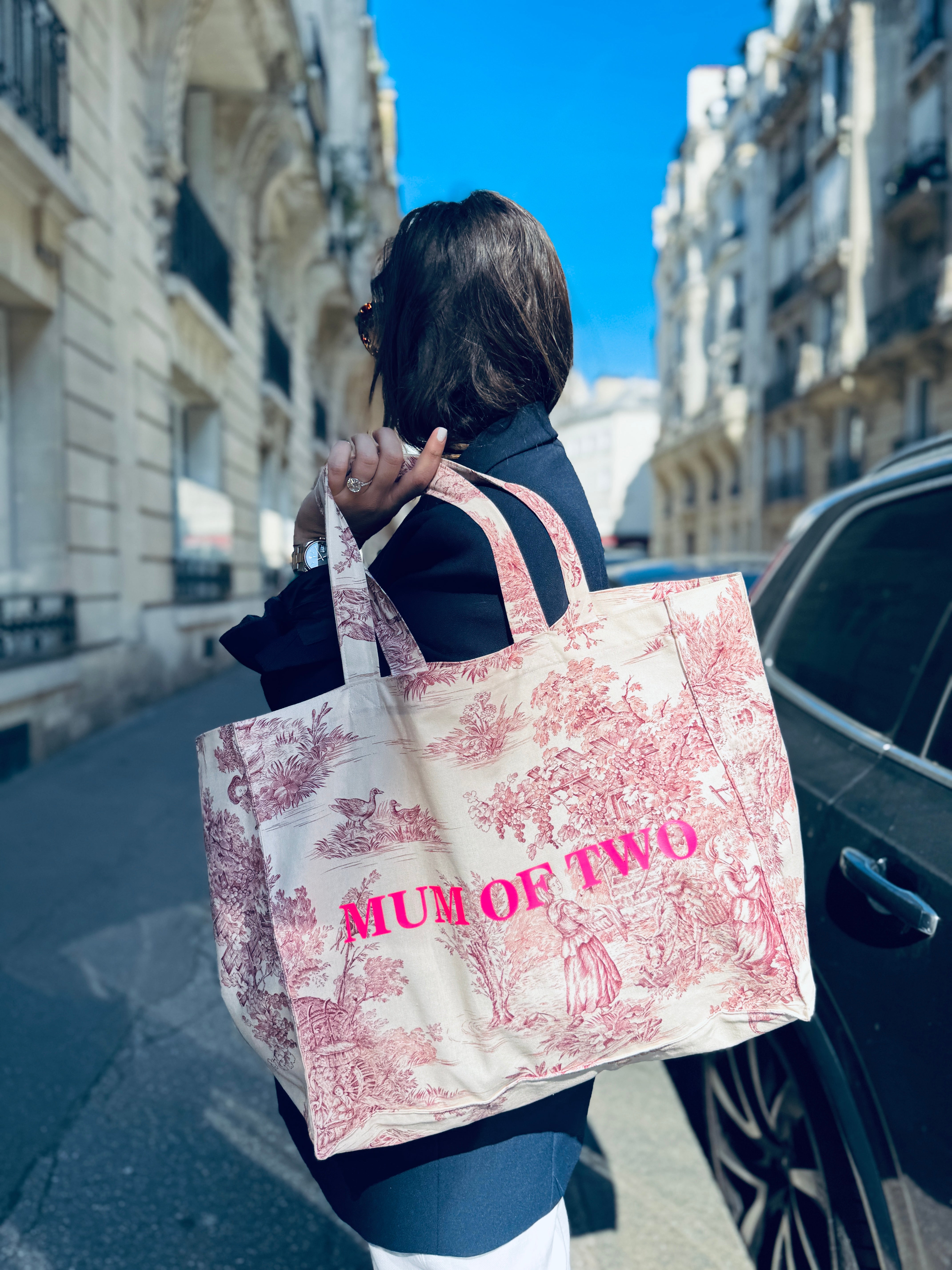 DAILY BAG ROSE IMPRIMÉ ROSE FLUO