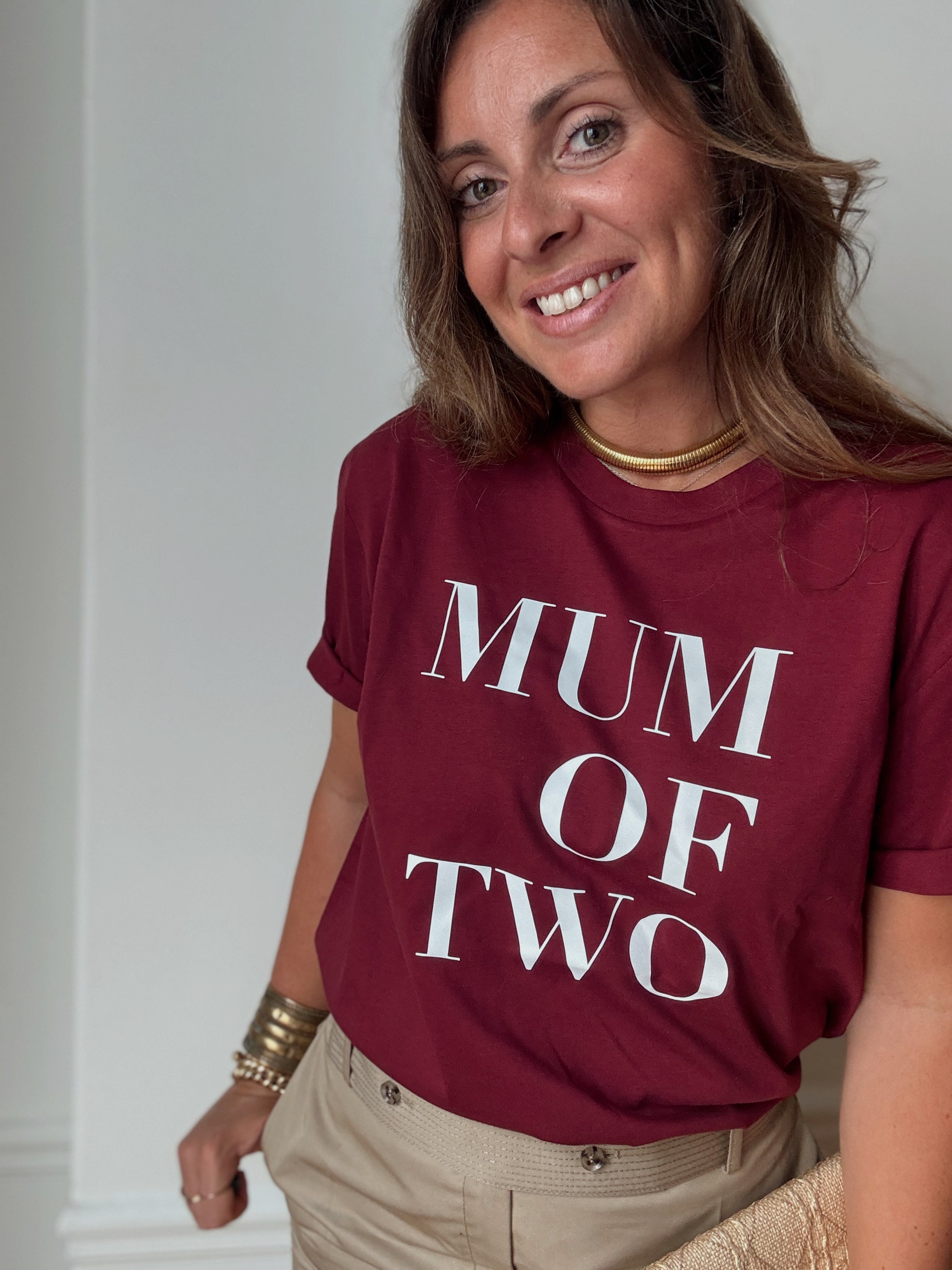 T-SHIRT BORDEAUX MUM OF ONE,  TWO, THREE, FOUR...