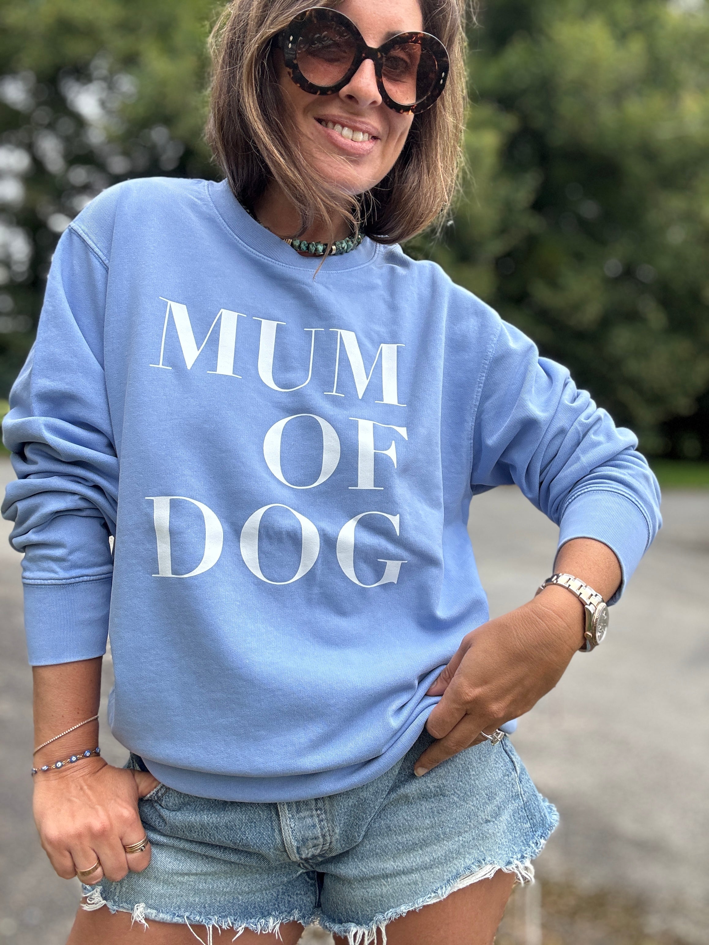 SWEAT-SHIRT VERONIKA X MUM OF DOG BLEU VINTAGE