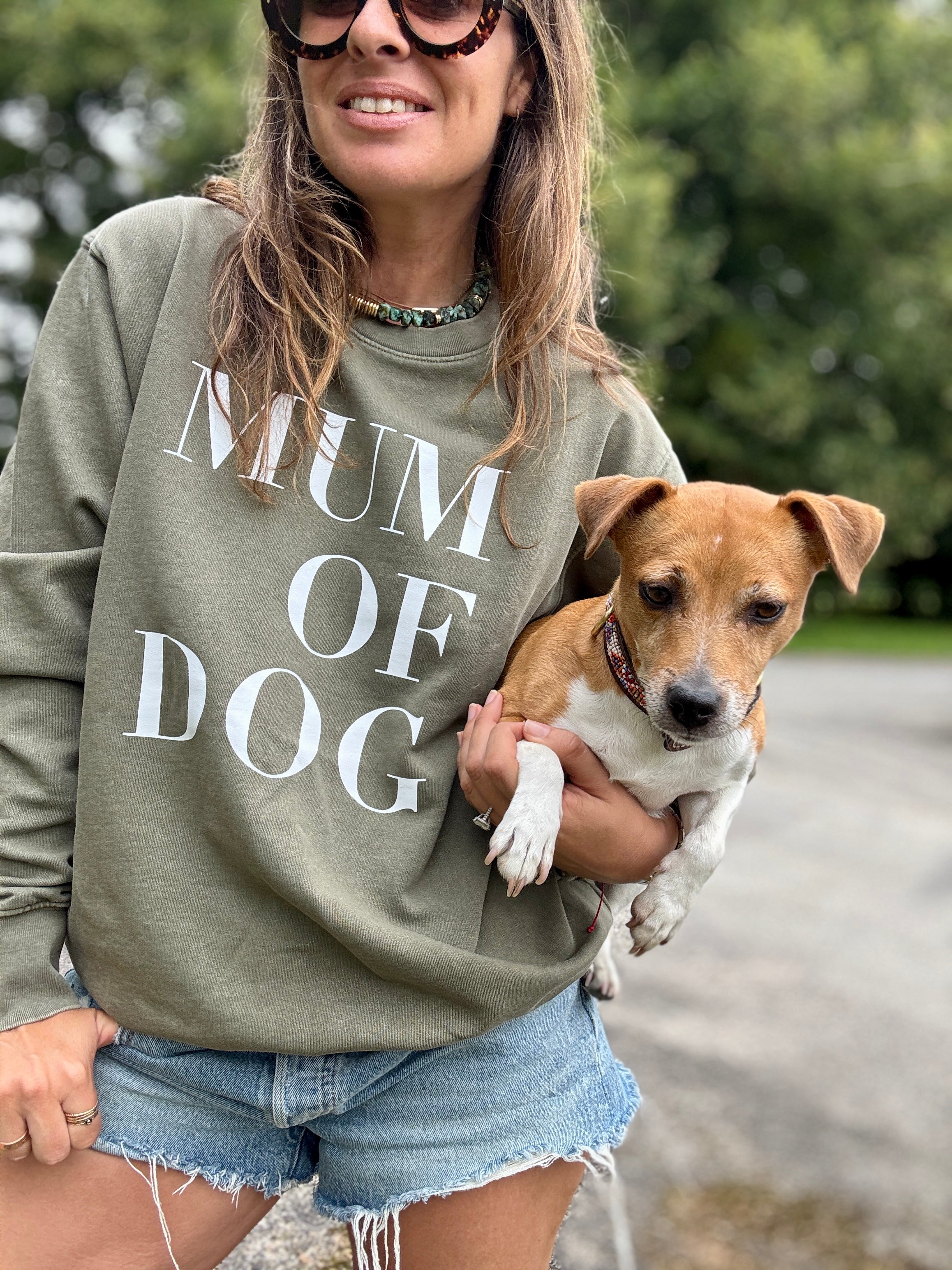 SWEAT-SHIRT VERONIKA X MUM OF DOG KAKI VINTAGE