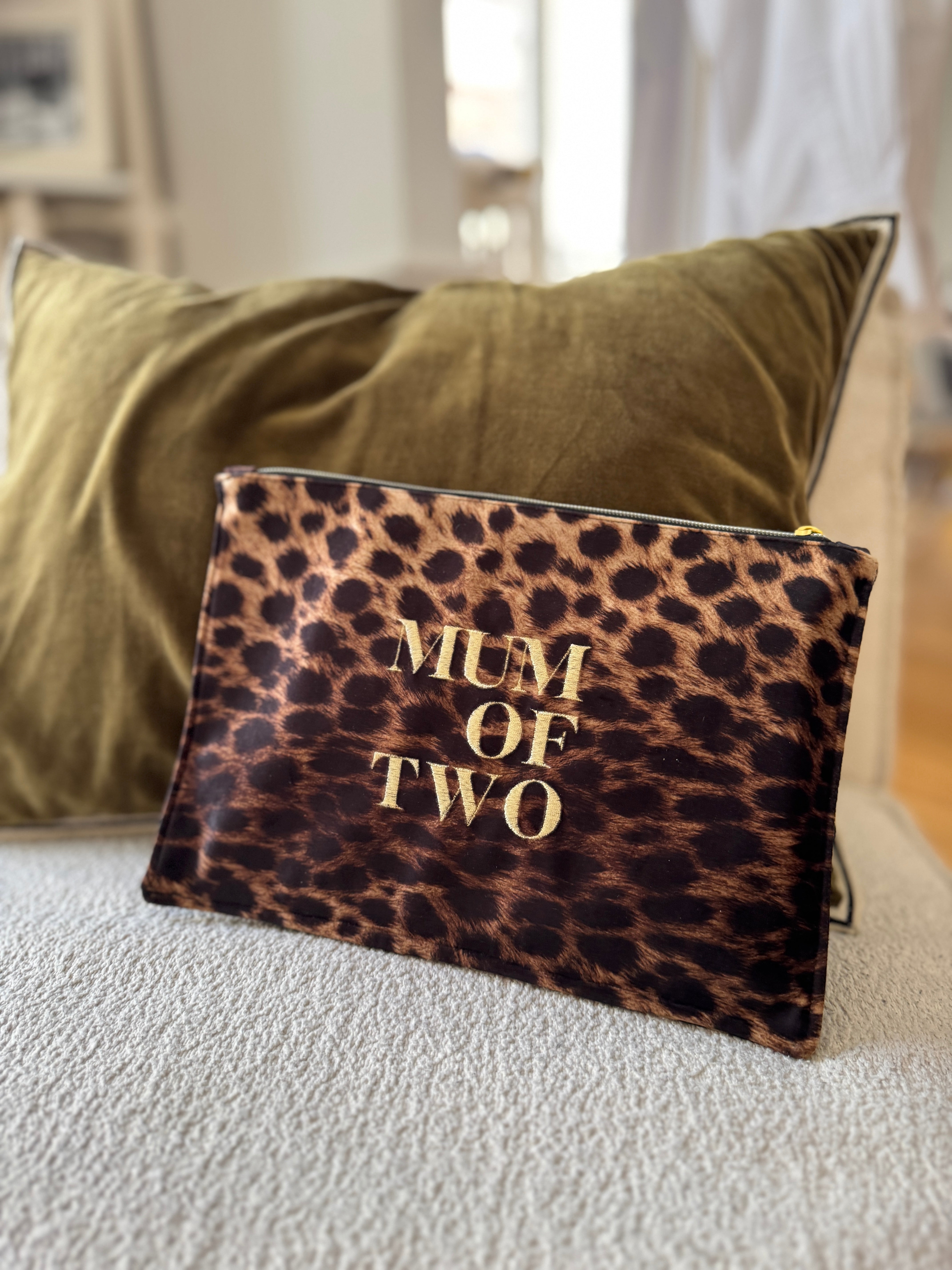 MUM OF Khaki LEOPARD clutch