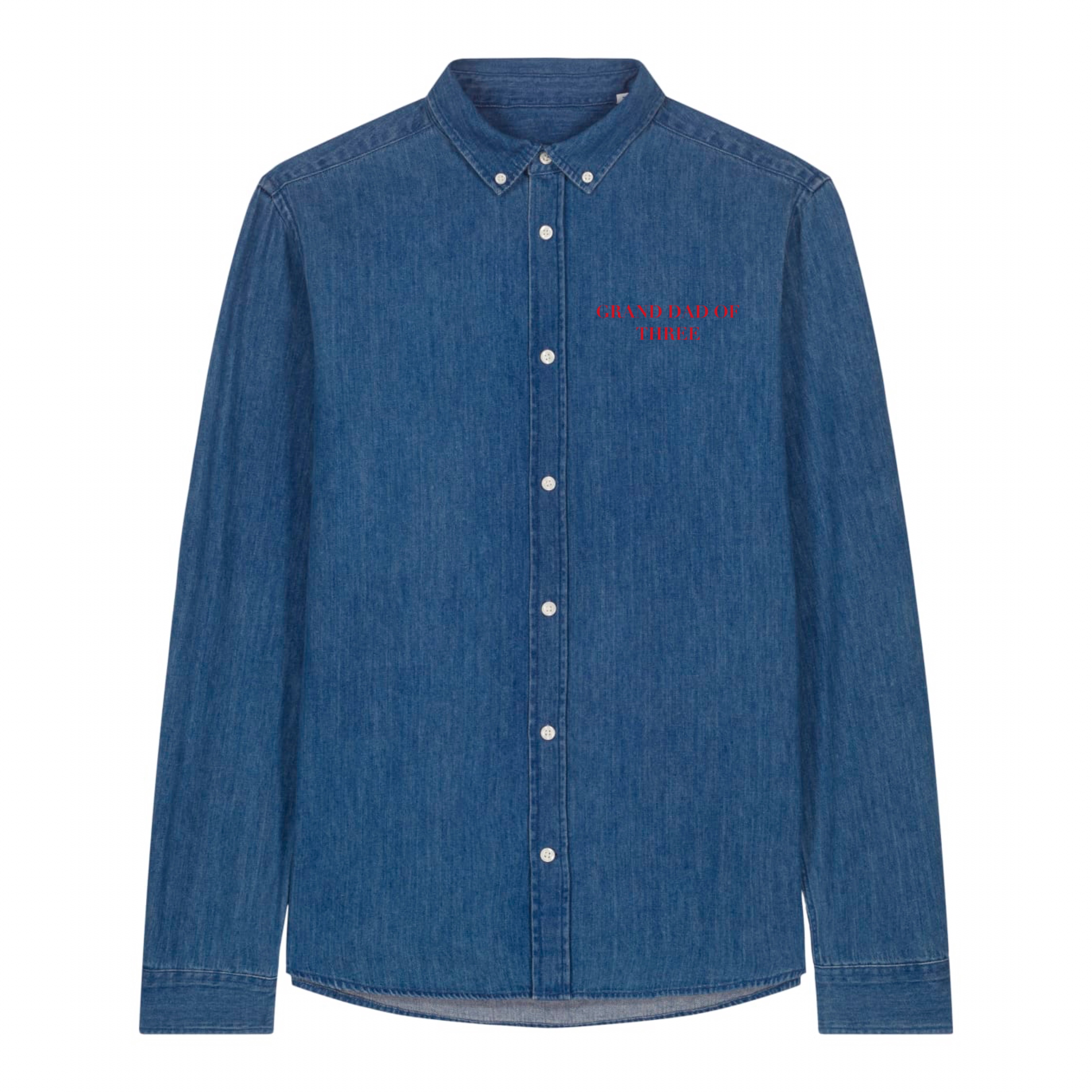CHEMISE DENIM FONCÉ BRODÉ GRAND-PÈRE