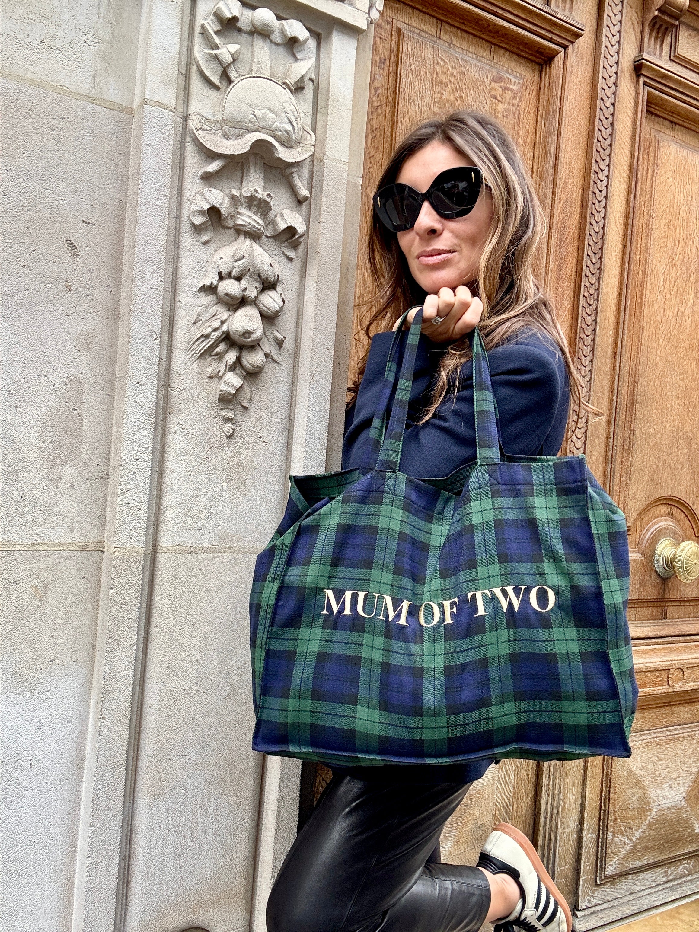 DAILY BAG TARTAN Broderie Dorée