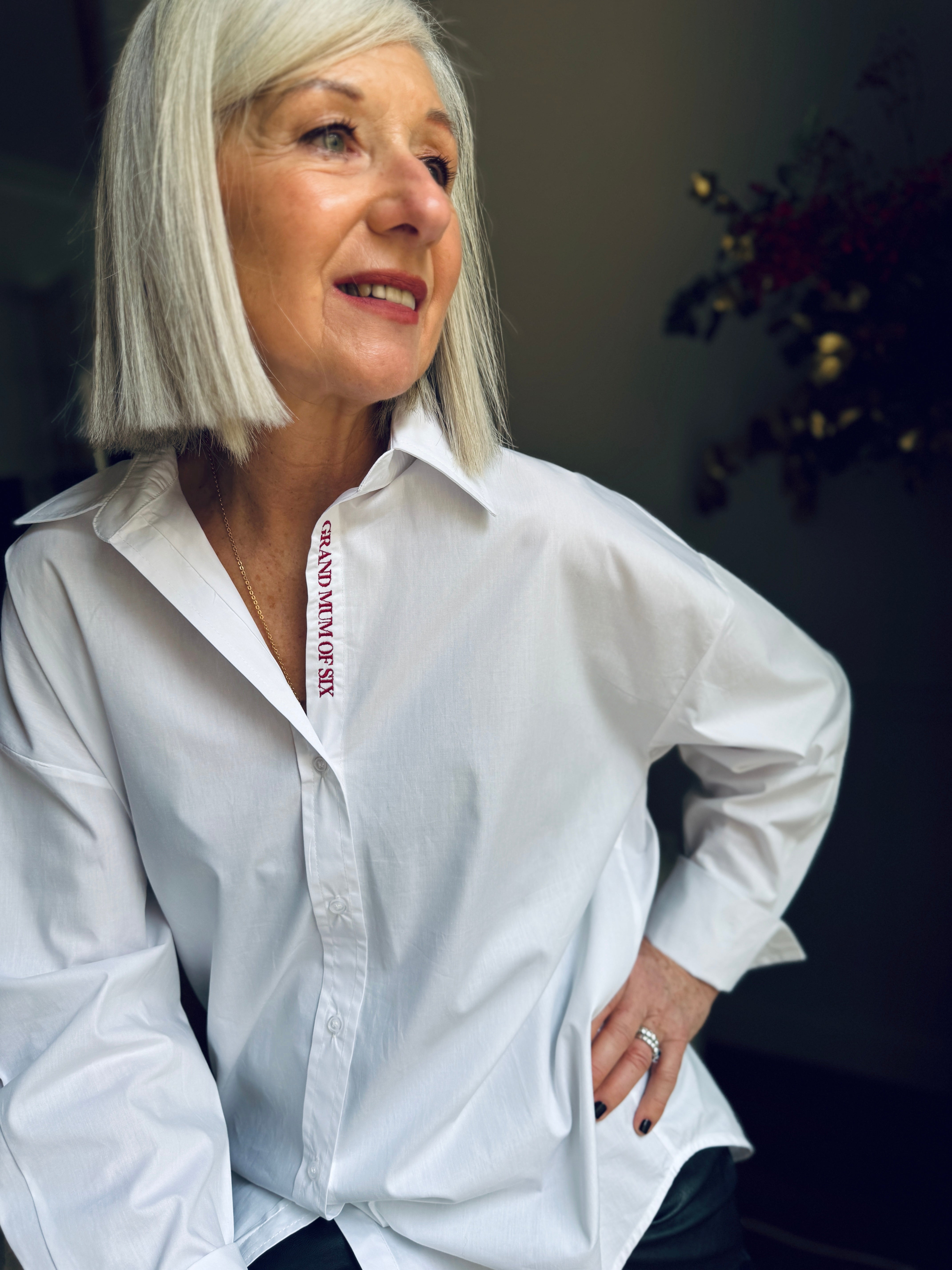 CHEMISE BRODÉE ROUGE BORDEAUX GRAND MUM OF…