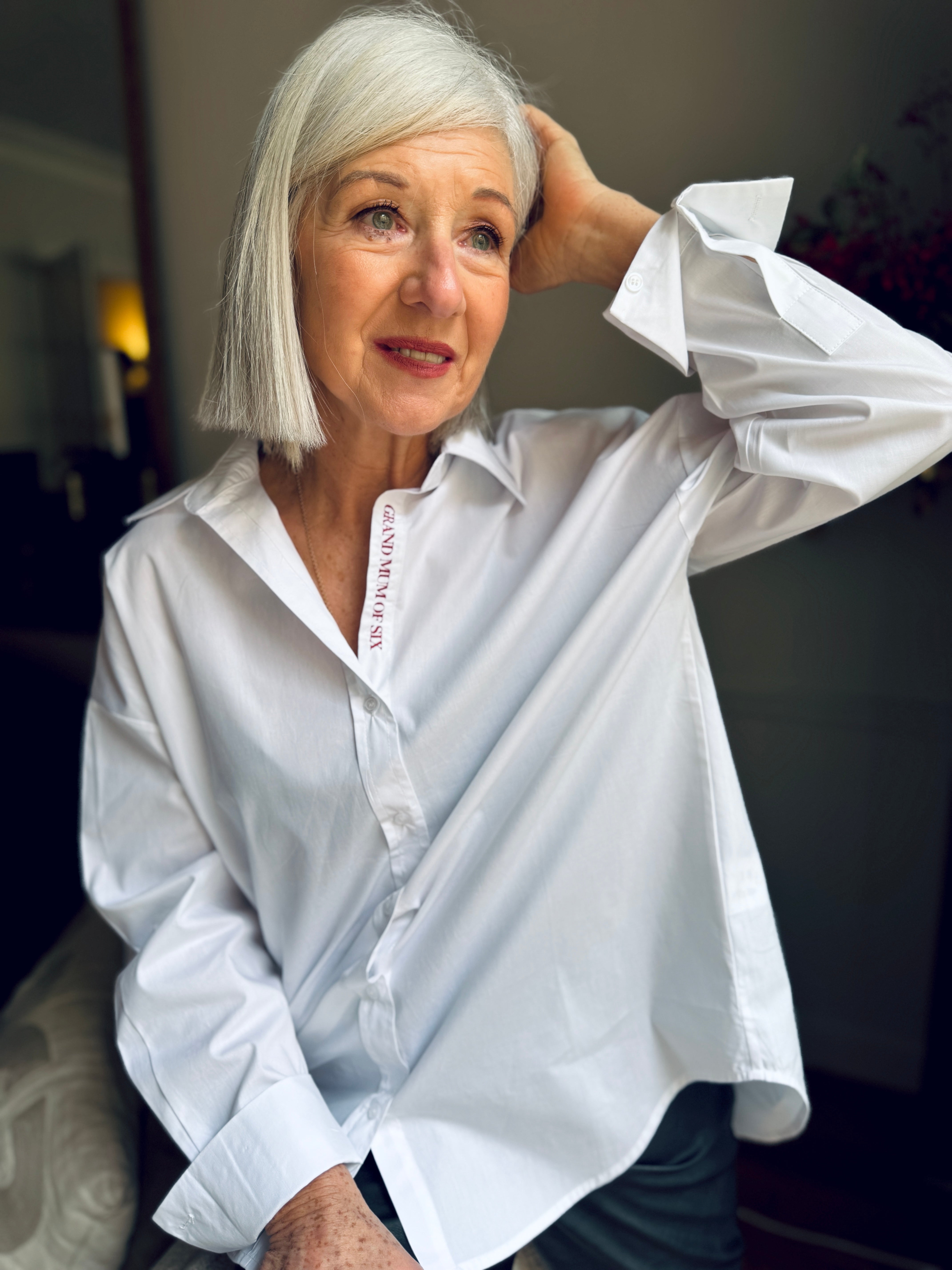 CHEMISE BRODÉE ROUGE BORDEAUX GRAND MUM OF…