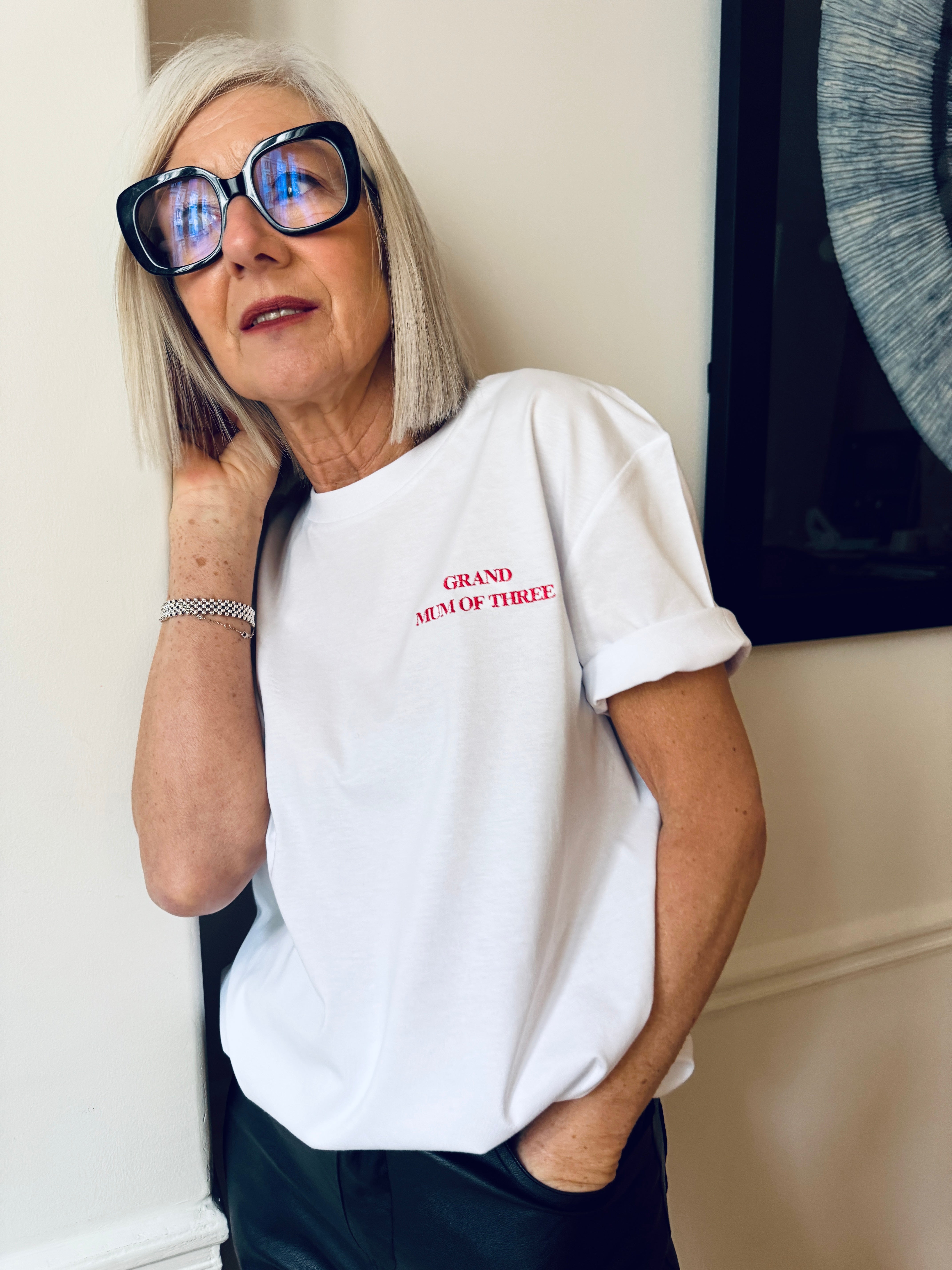 T-SHIRT BRODÉ GRAND MUM OF ONE, TWO, THREE...