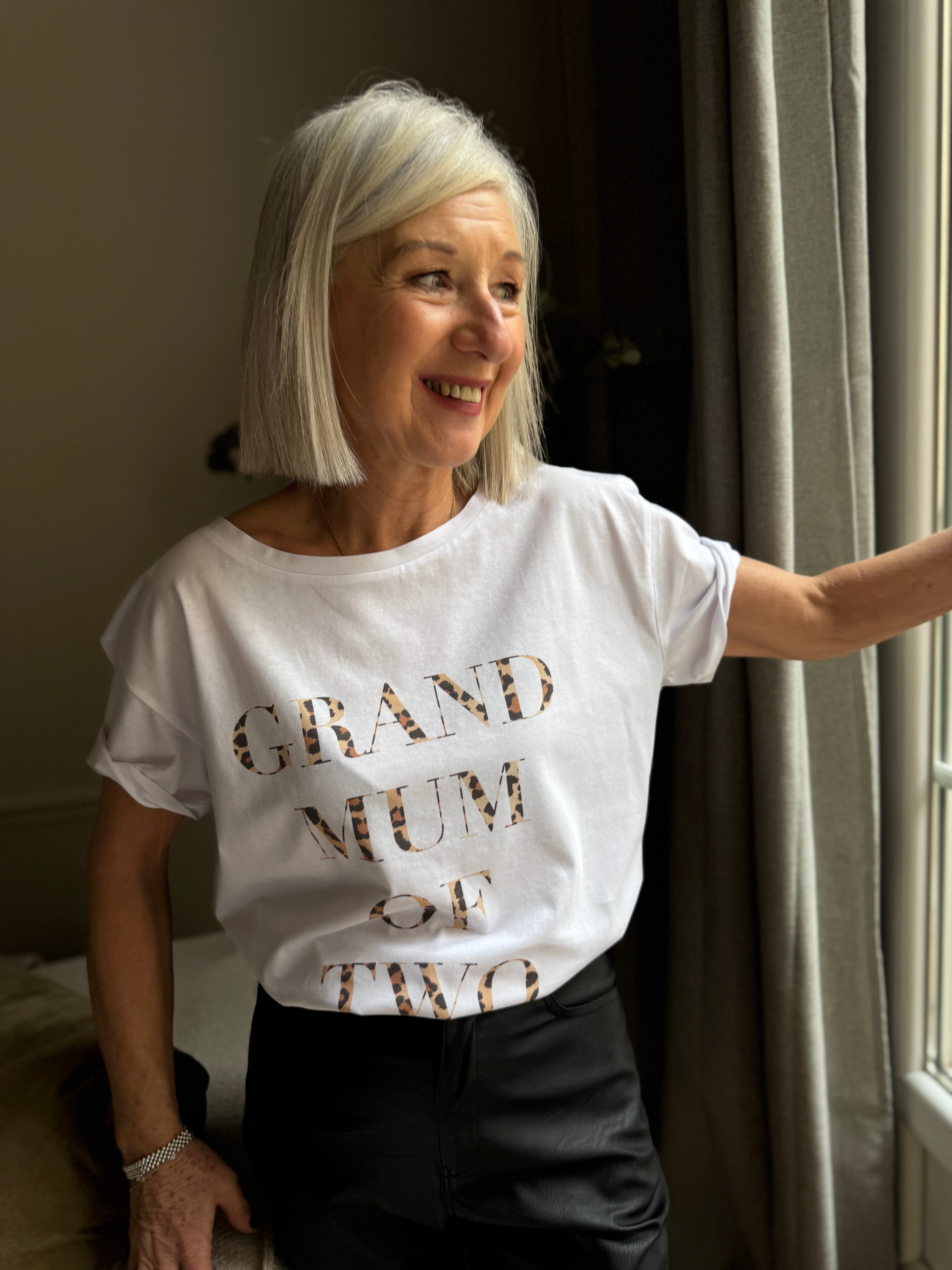 T-SHIRT LÉOPARD GRANDMUM OF ONE, TWO, THREE...