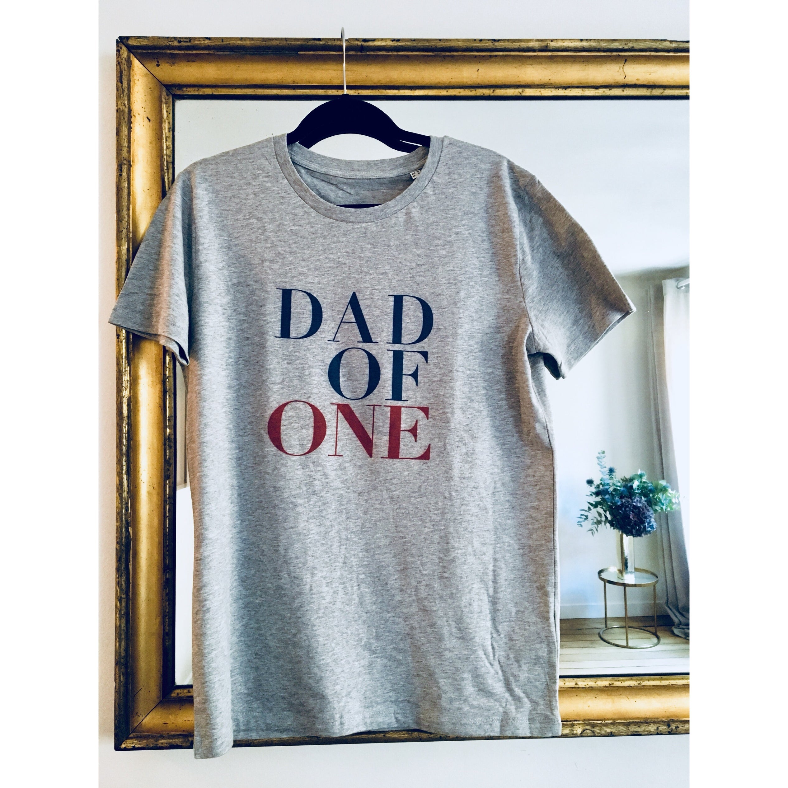 A T Shirt DAD OF TWO Heather Gray