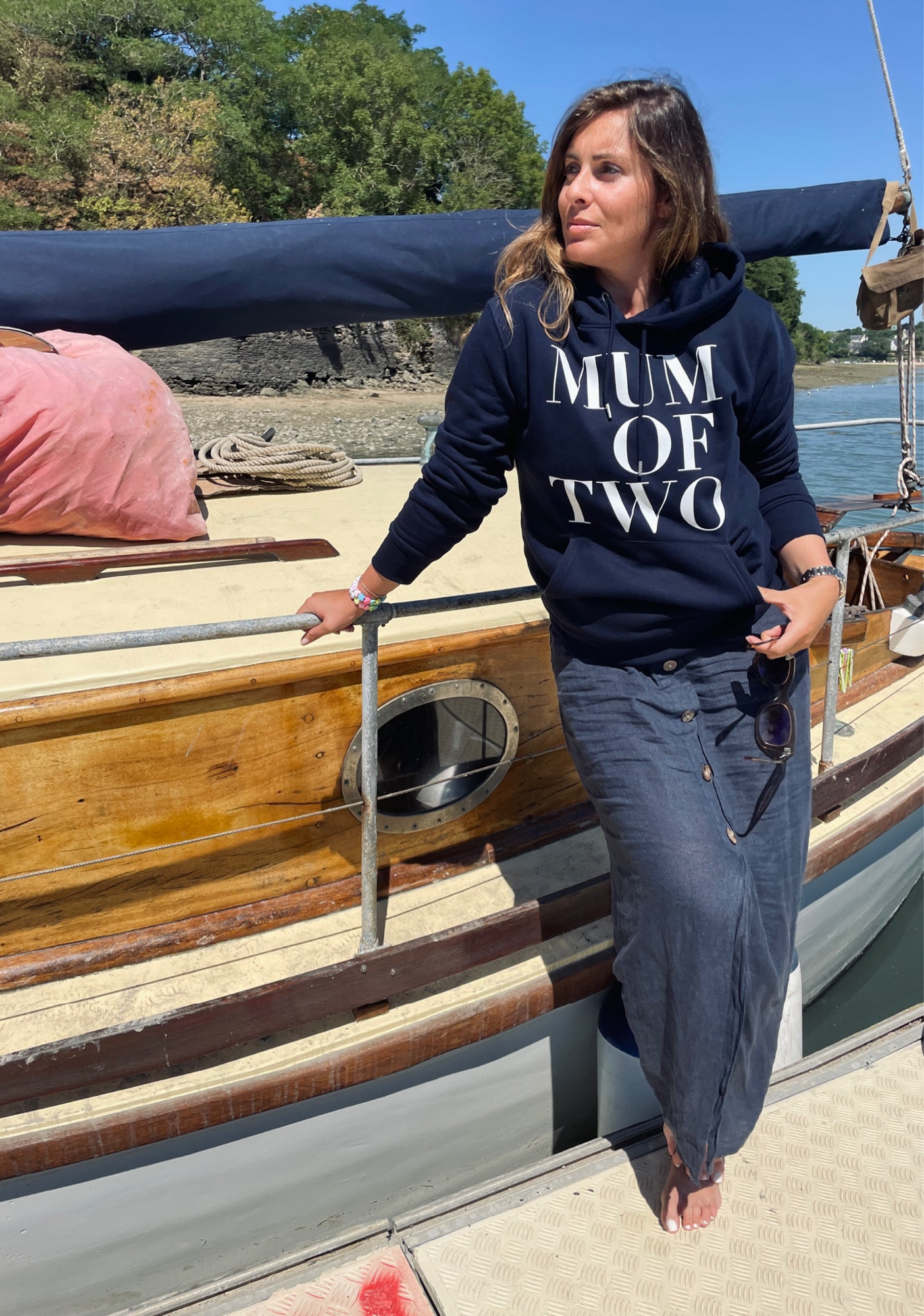 A NAVY BLUE HOODIE MUM OF TWO