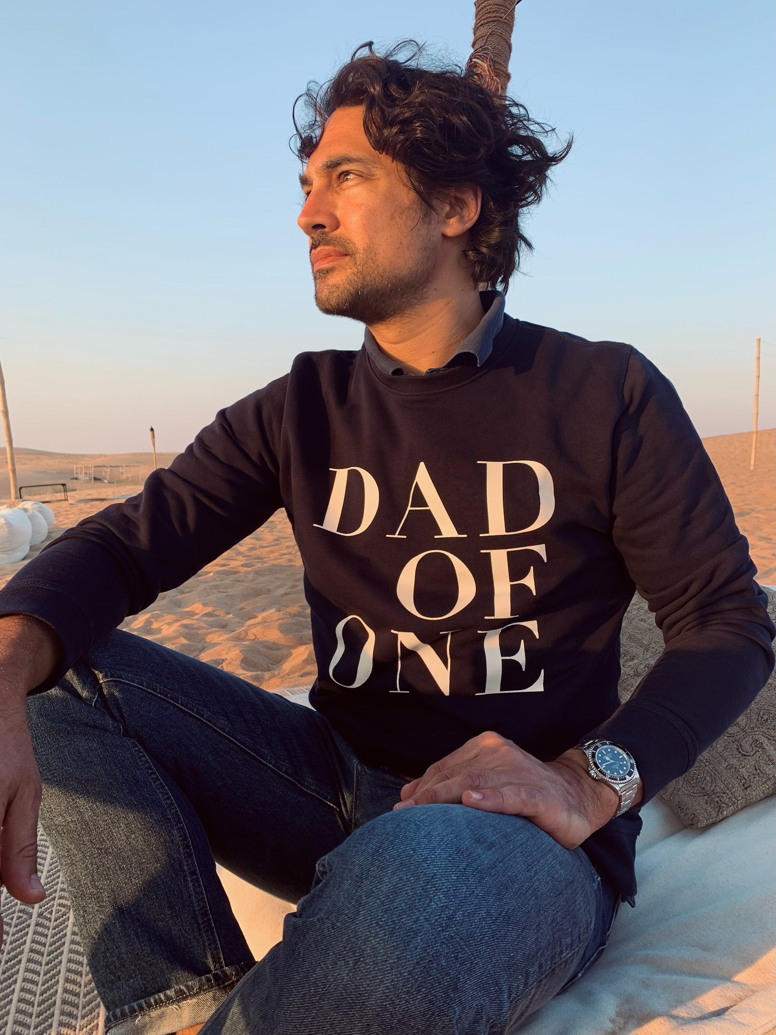 SWEATSHIRT DAD OF ONE, DAD OF TWO, THREE... NAVY BLUE