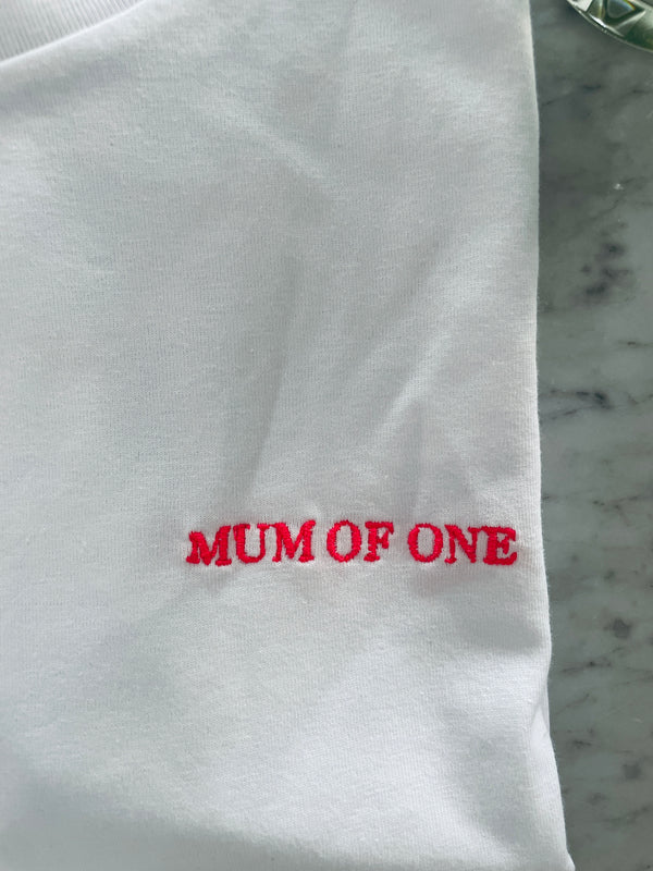 A T-Shirt MUM OF ONE Rose Fluo