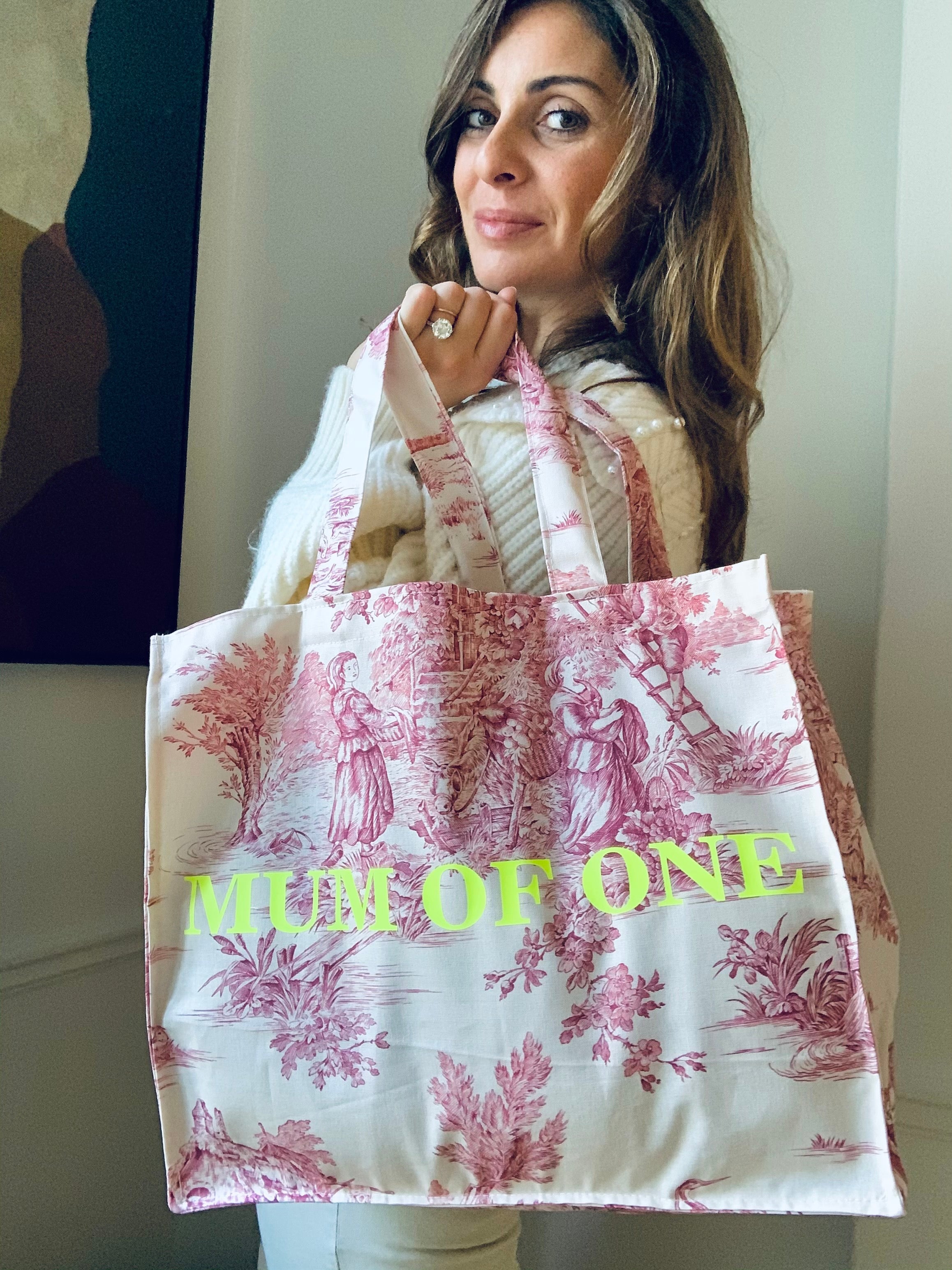 DAILY TOTE PINK FLUO YELLOW PRINT