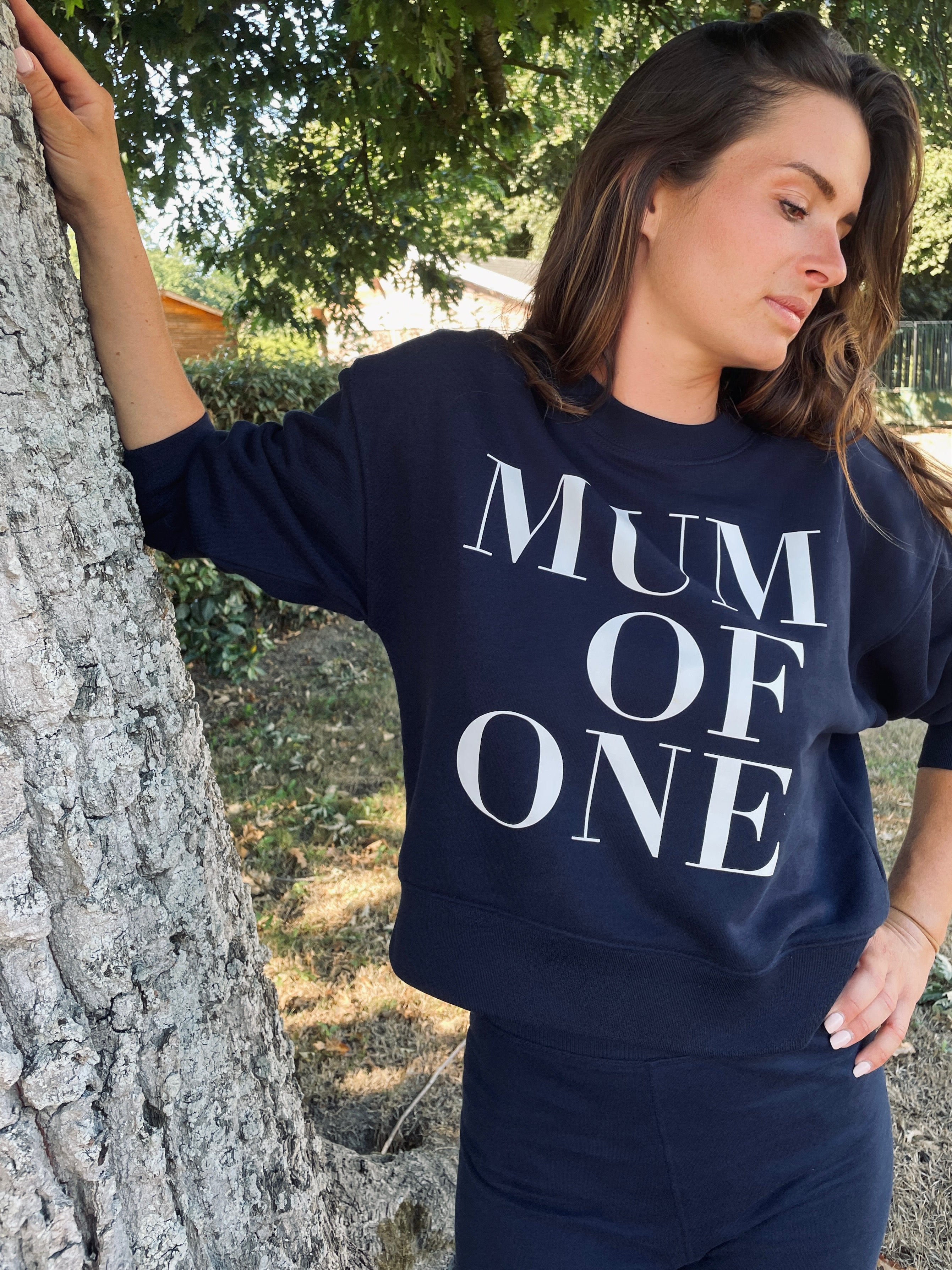 SWEAT-SHIRT CROP’ BLEU MARINE MUM OF