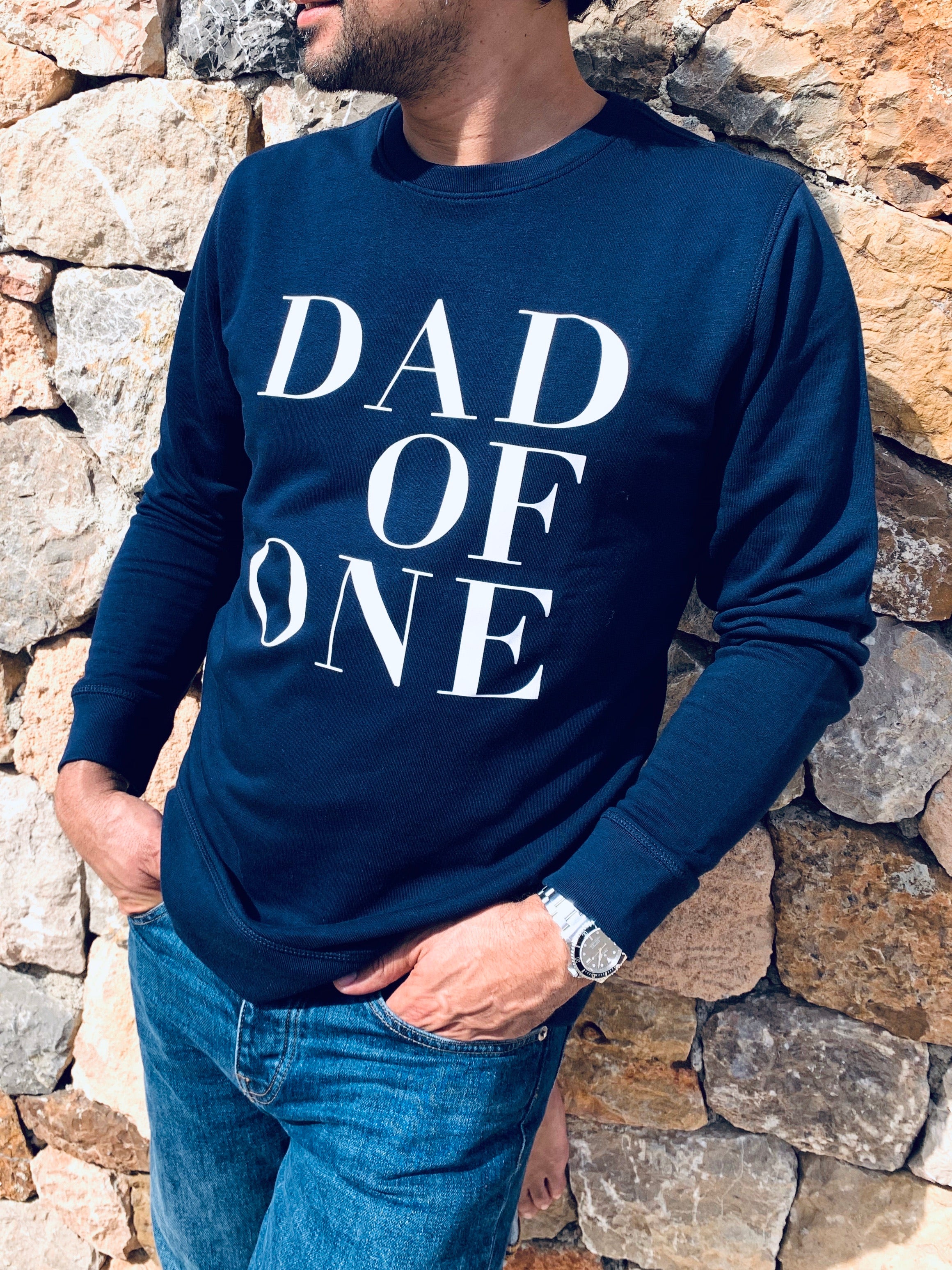 SWEAT-SHIRT DAD OF ONE, DAD OF TWO, THREE... BLEU MARINE