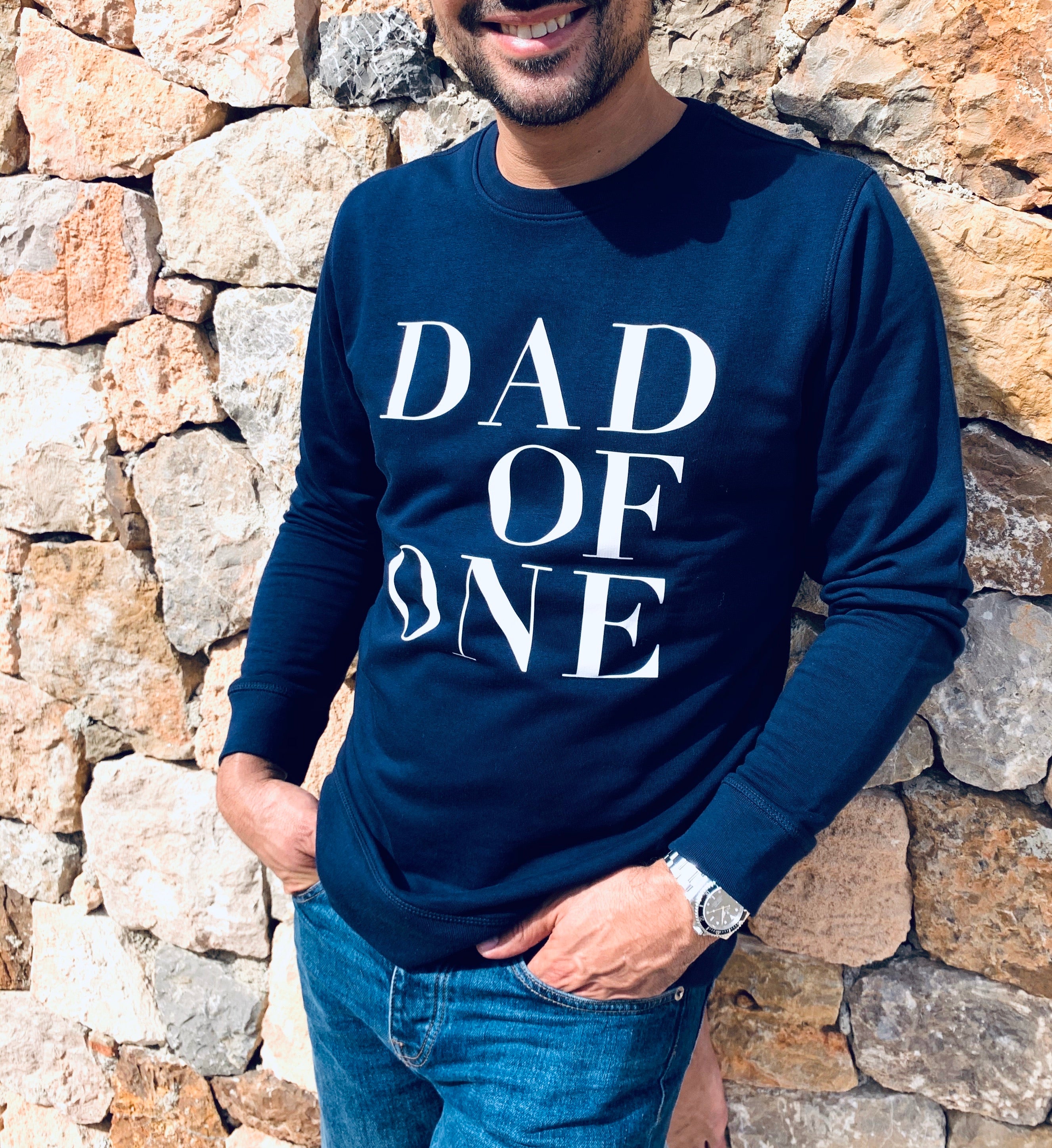 SWEATSHIRT DAD OF ONE, DAD OF TWO, THREE... NAVY BLUE