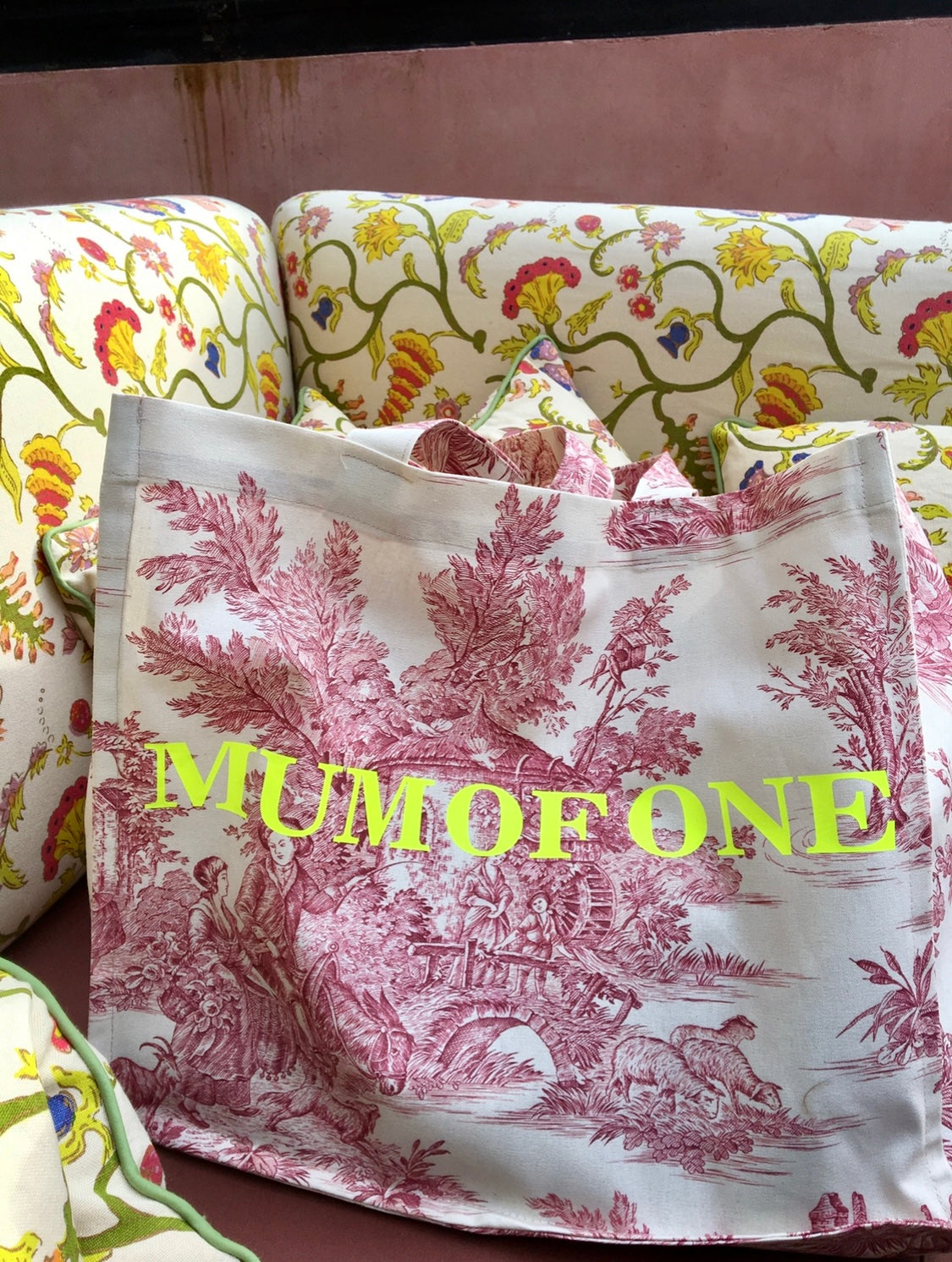 DAILY TOTE PINK FLUO YELLOW PRINT