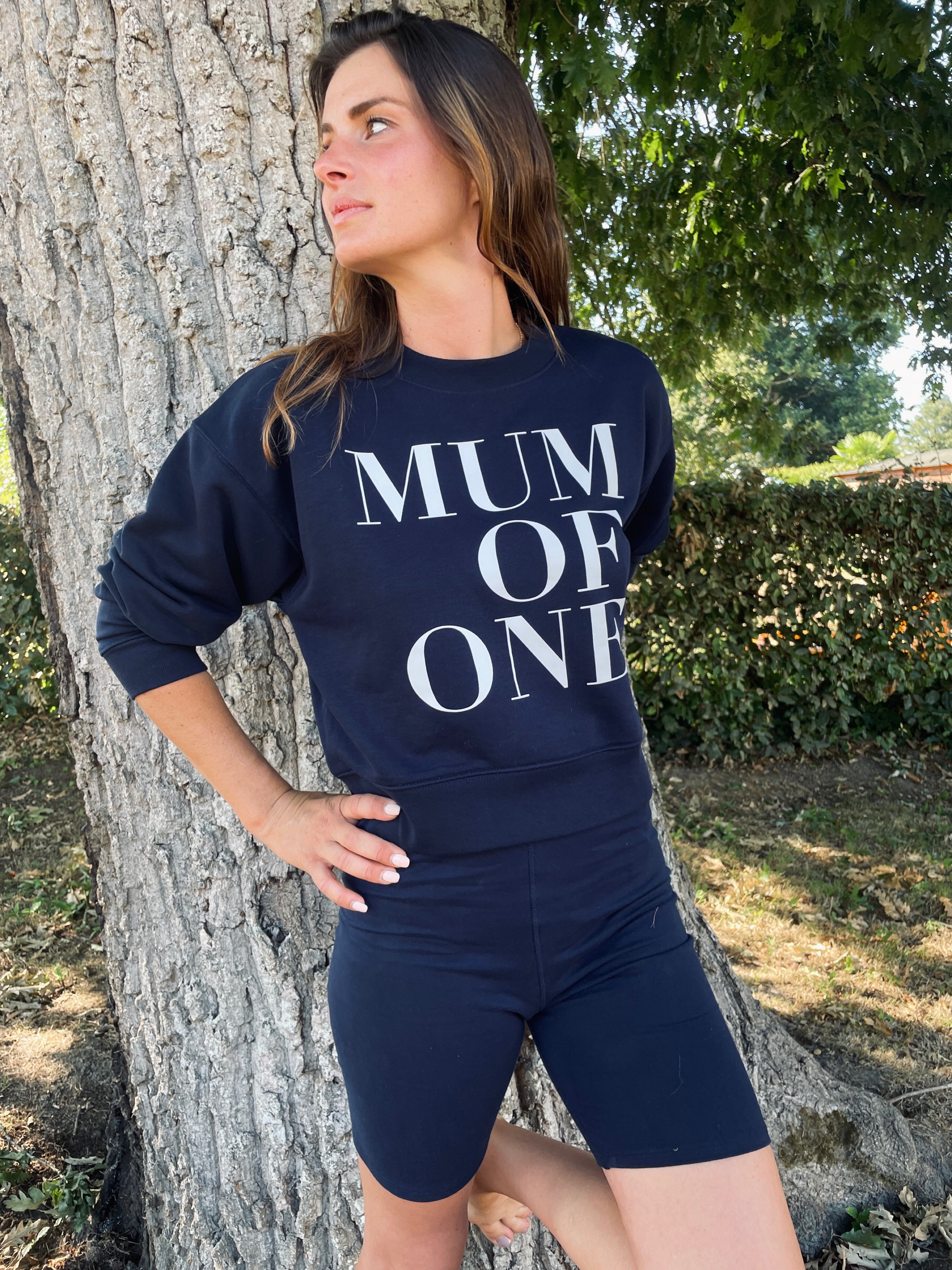 SWEAT-SHIRT CROP’ BLEU MARINE MUM OF