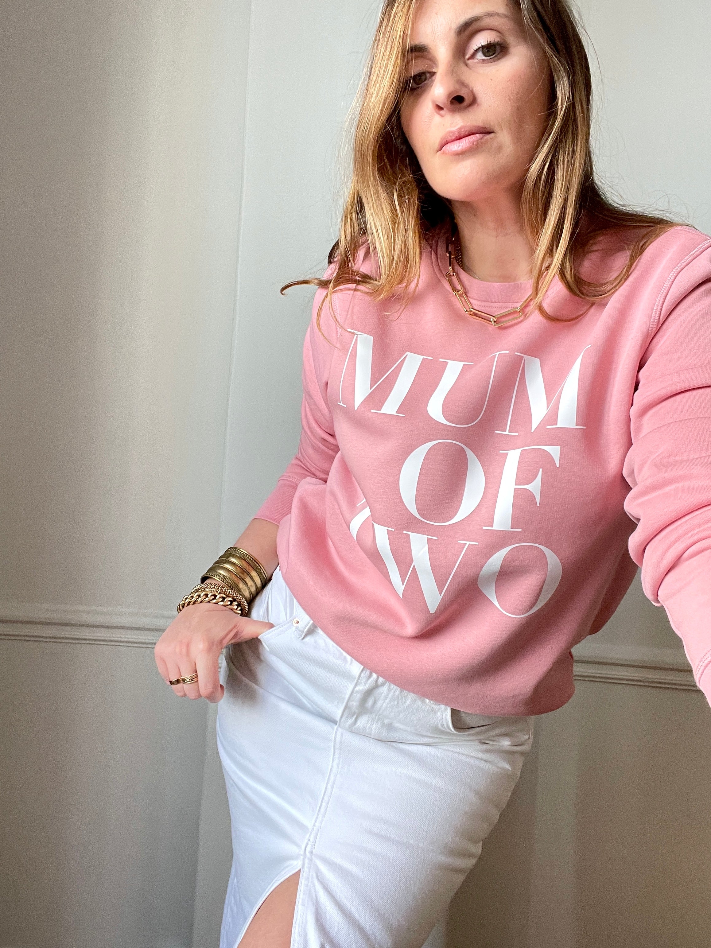 PINK SWEATSHIRT MUM OF ONE, MUM OF TWO, THREE...