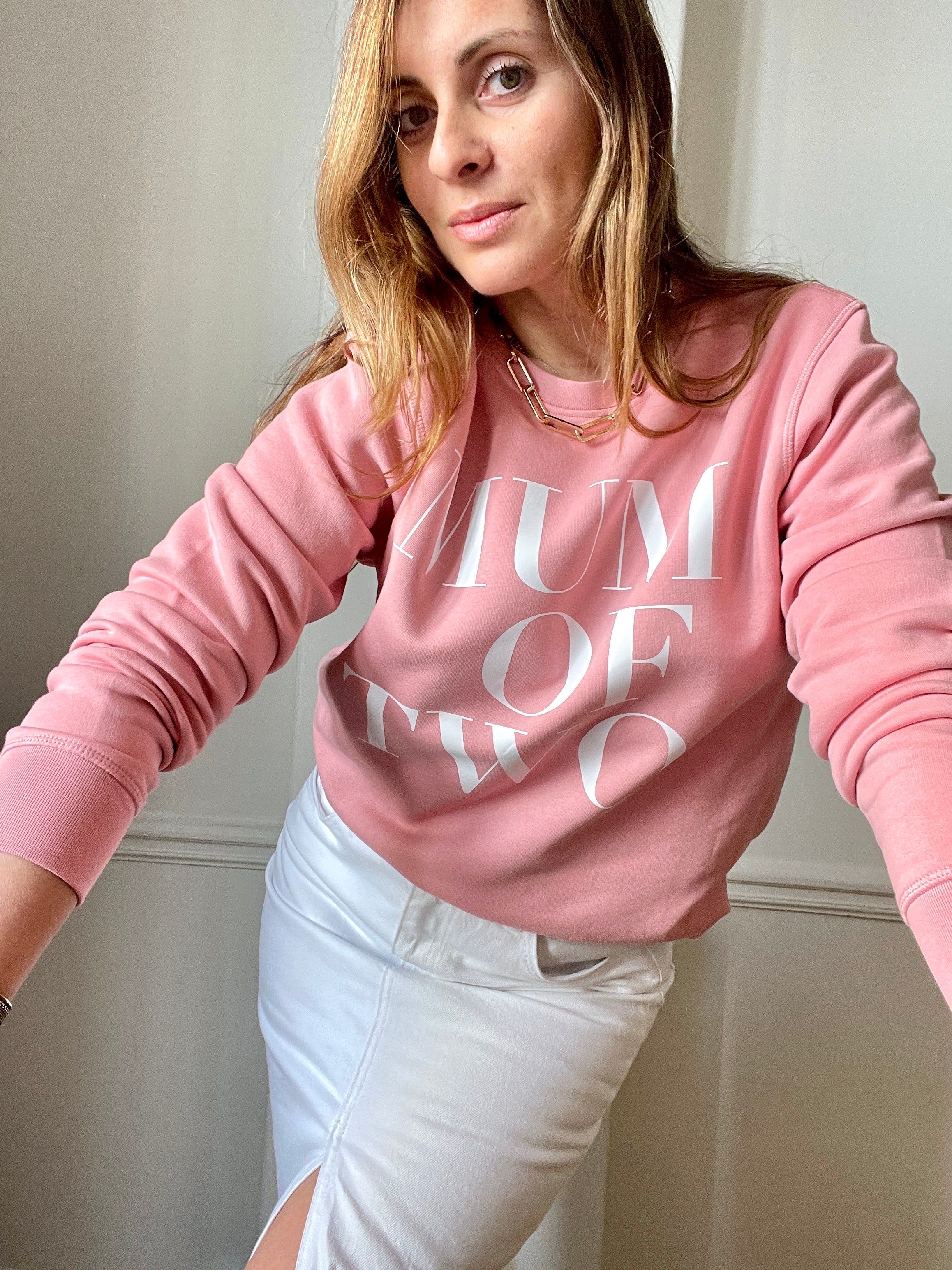 PINK SWEATSHIRT MUM OF ONE, MUM OF TWO, THREE...