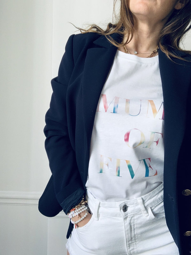 T-SHIRT BLANC TIE&DYE MUM OF ONE, TWO, THREE...