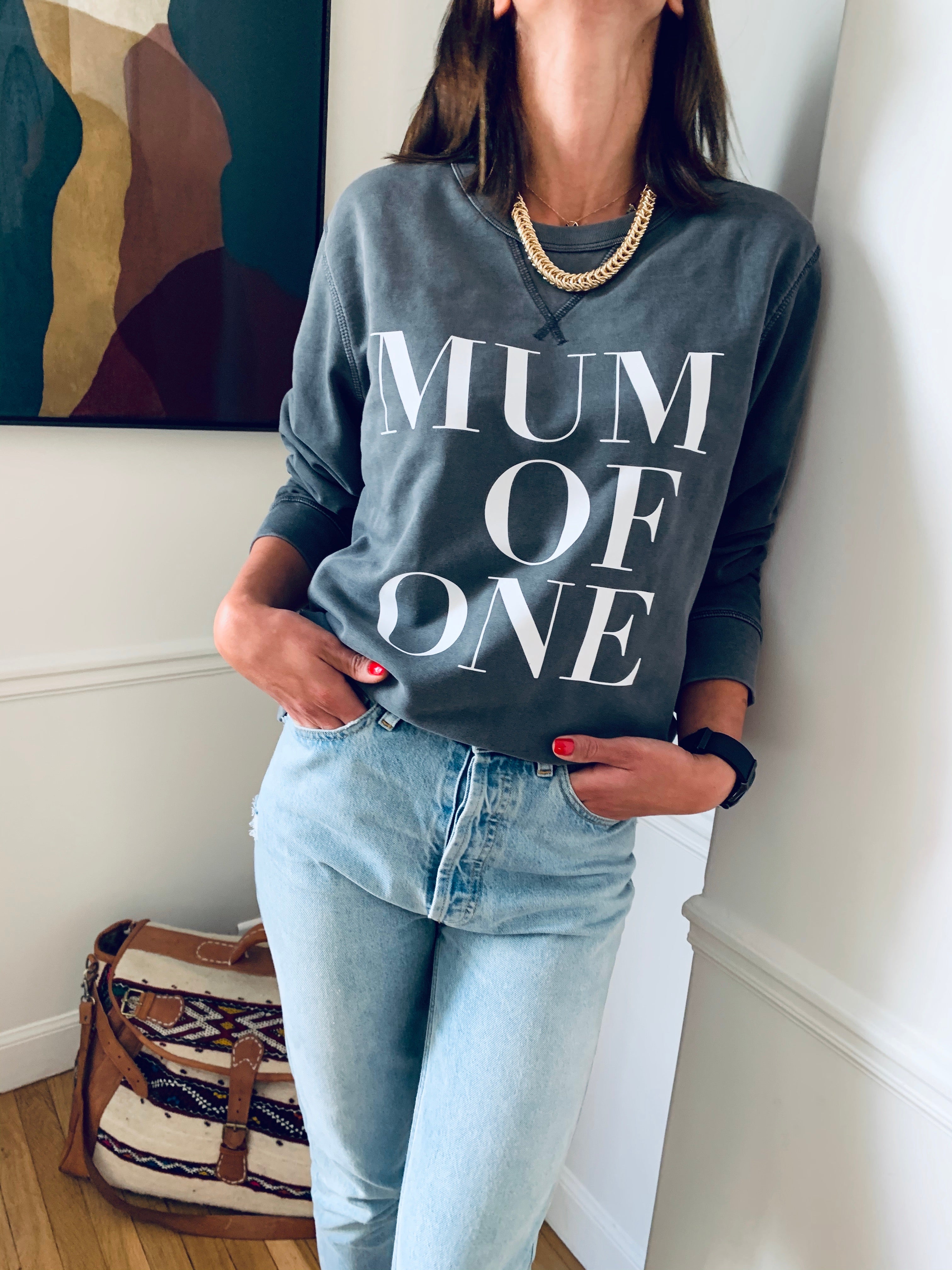 SWEAT-SHIRT MUM OF VINTAGE ANTHRACITE