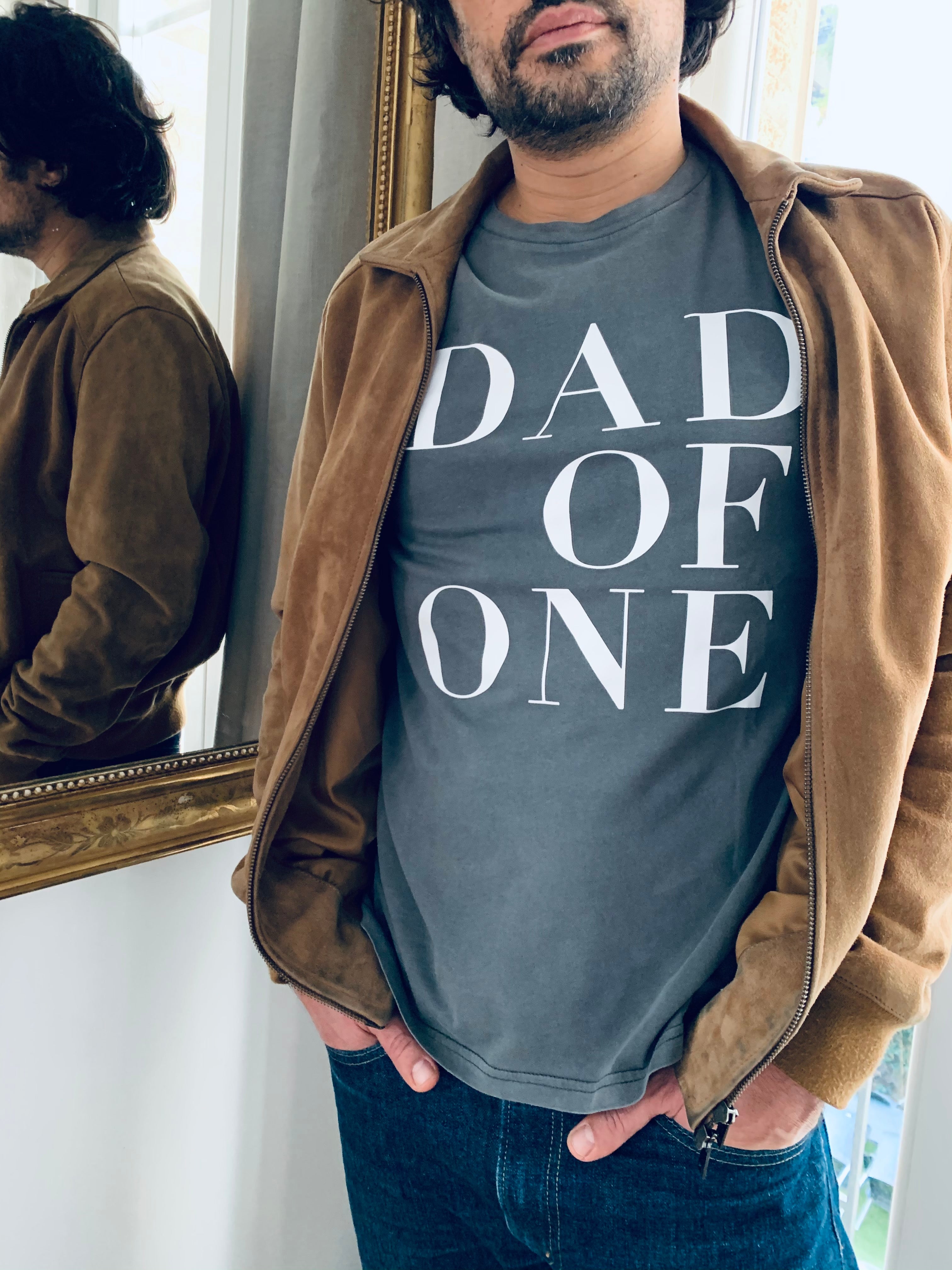 VINTAGE ANTHRACITE T-SHIRT DAD OF ONE, DAD OF TWO, DAD OF THREE, DAD OF FOUR...