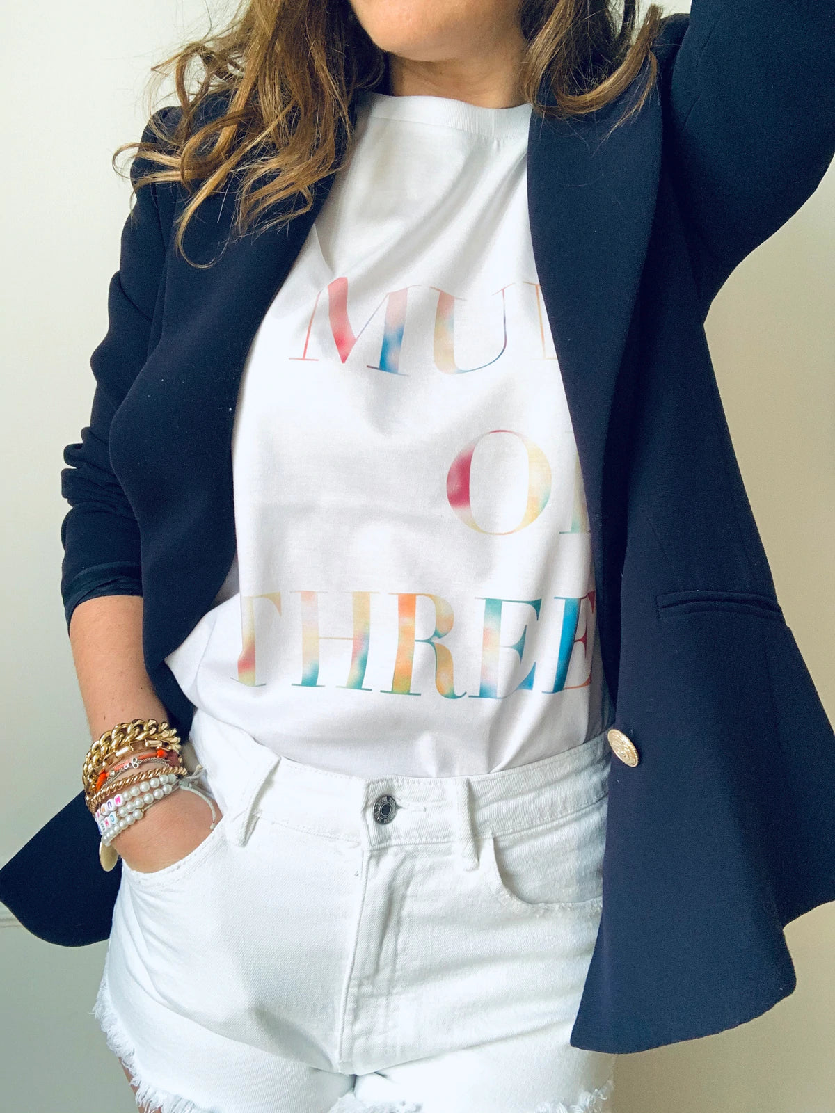 A T shirt MUM OF THREE TIE&DYE