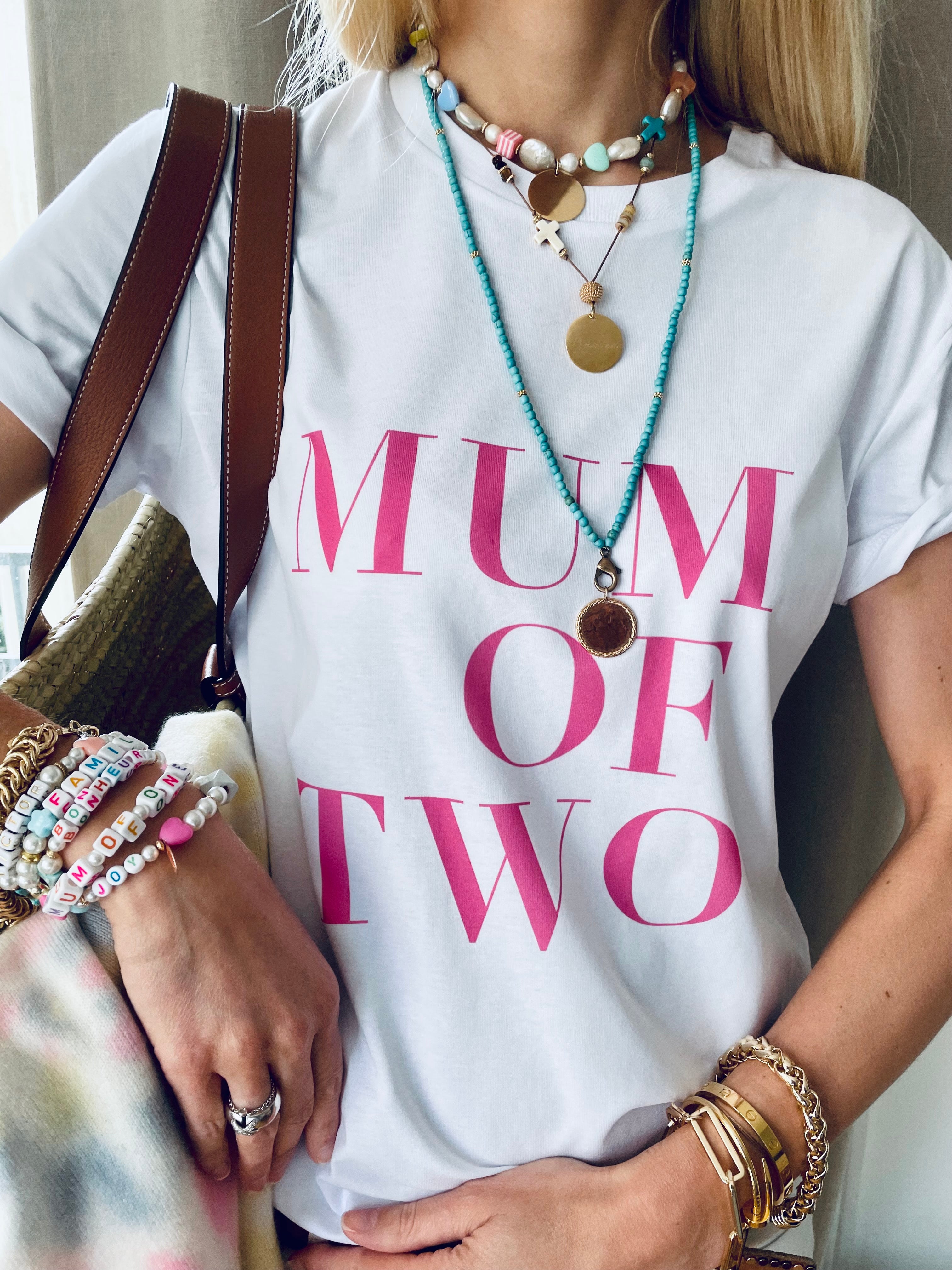 LIFE IN PINK T-SHIRT MUM OF ONE, MUM OF TWO, THREE, FOUR...