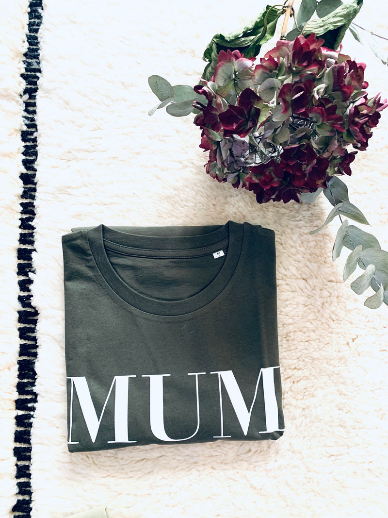 T-SHIRT KAKI MUM OF ONE, MUM OF TWO, MUM OF THREE, MUM OF FOUR...